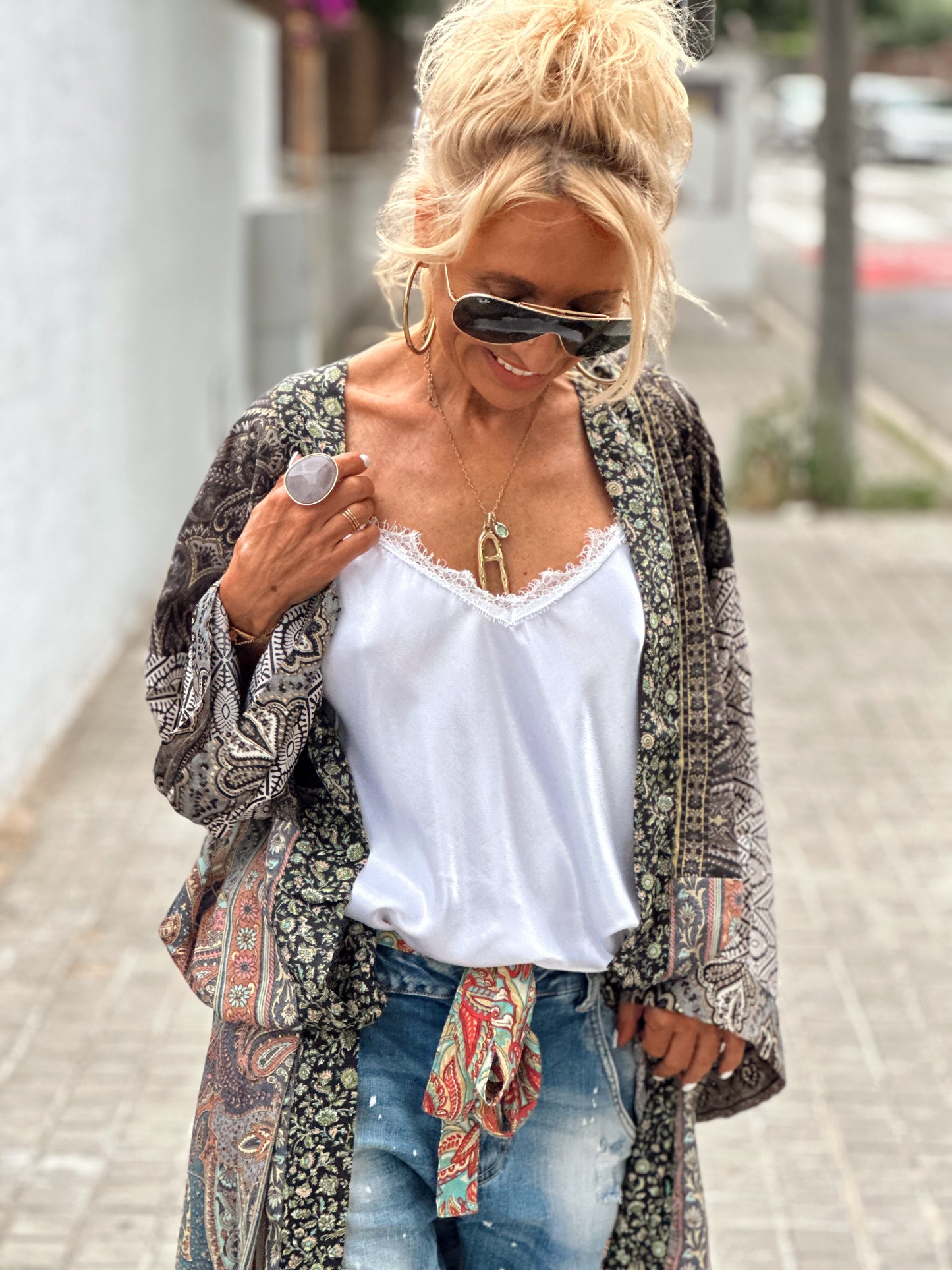 ANILLO PEDRA METALIZADO GRIS