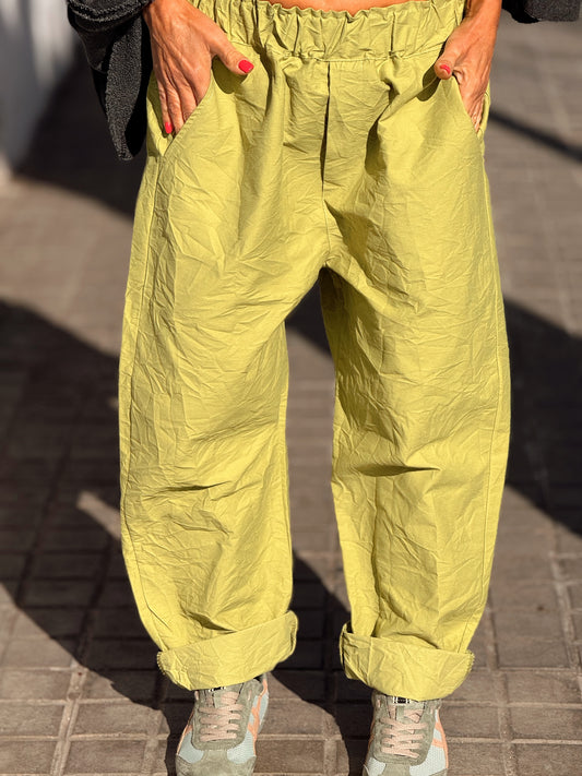 PANTALON BAGGY JULIEN PISTACHO