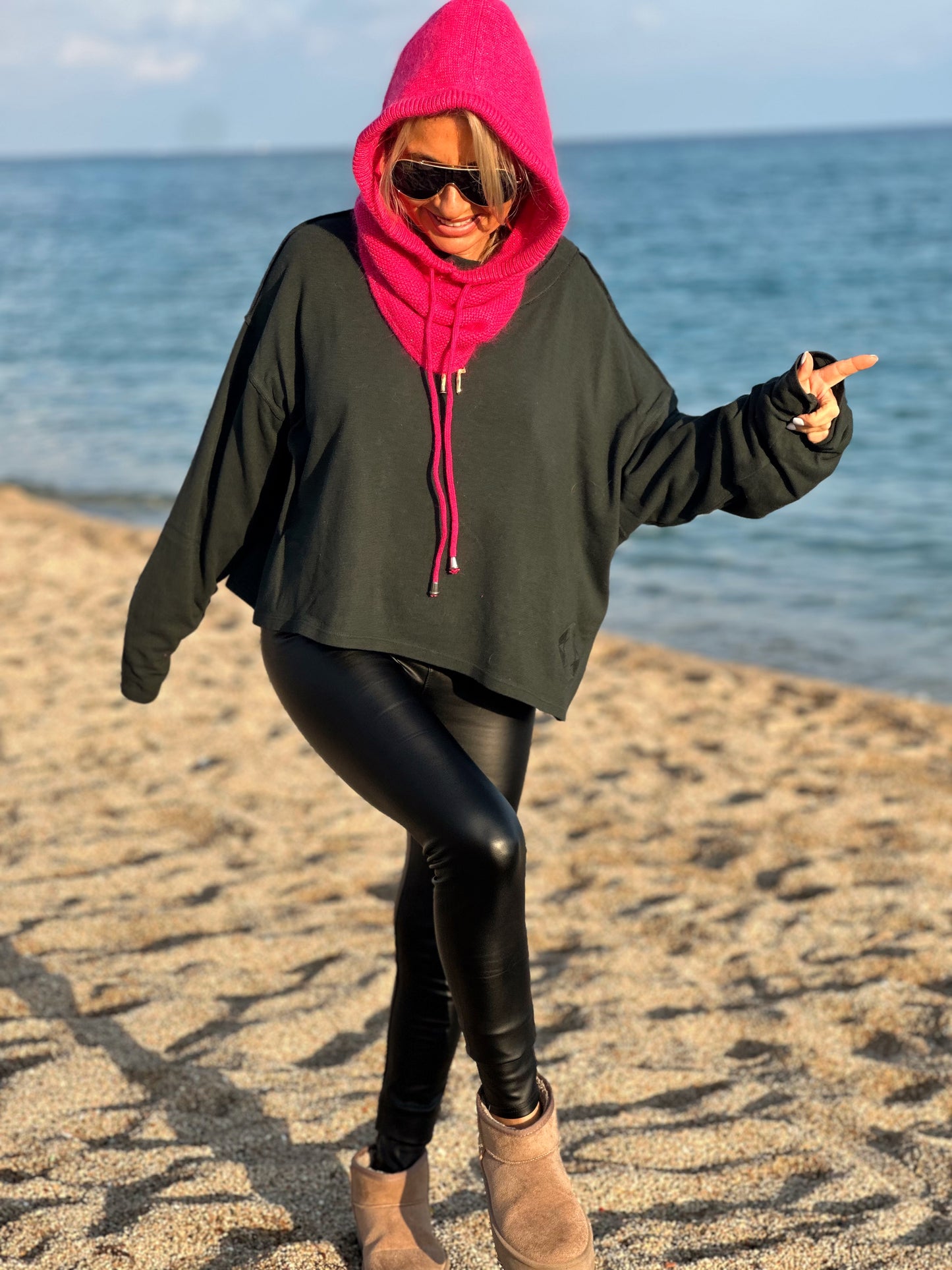 BALACLAVA DE PUNTO MICHEL FUCSIA