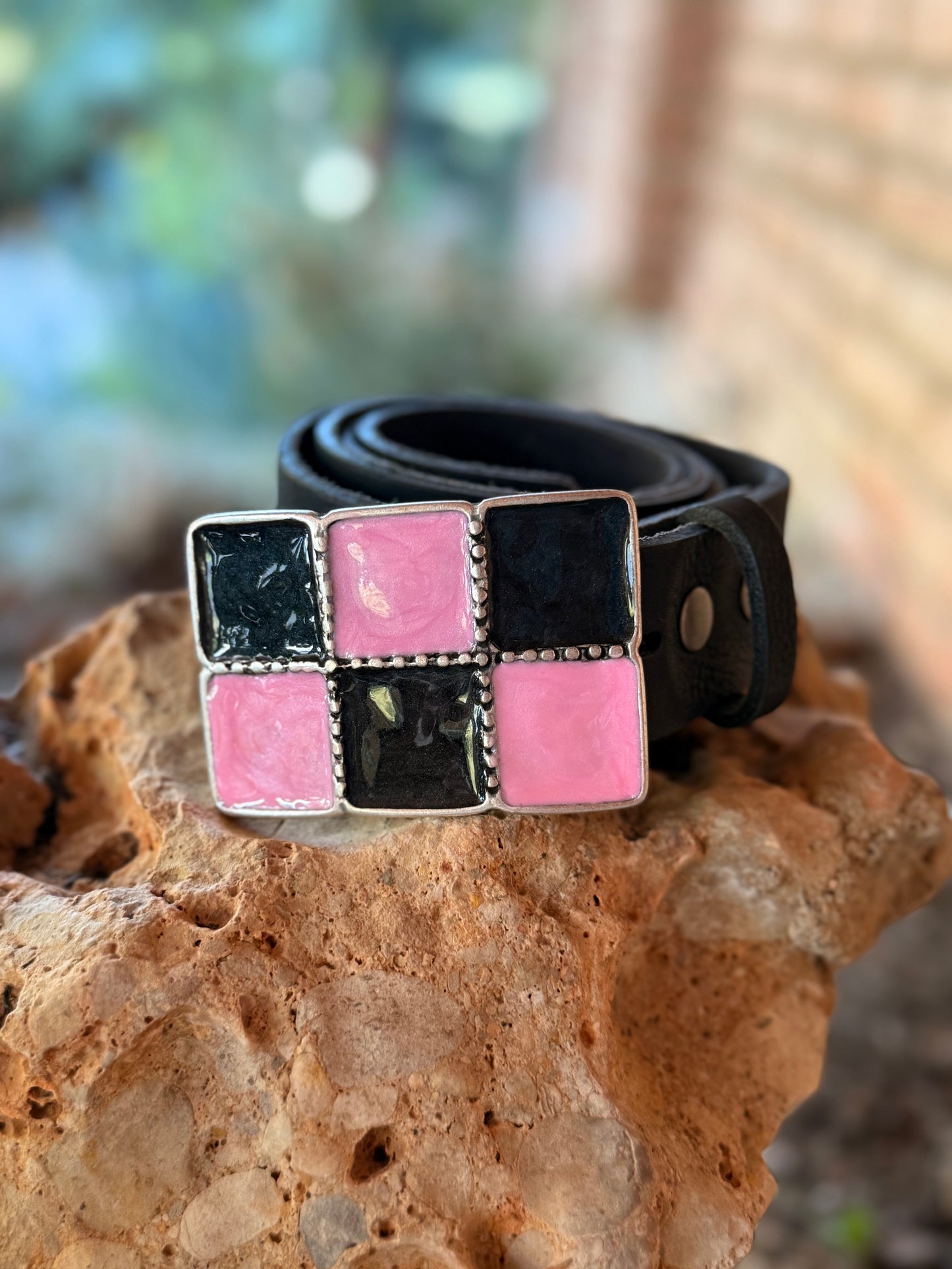 CINTURÓN BARCELONA DE CUADROS MULTICOLOR