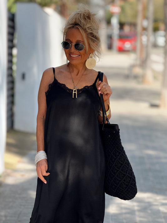 VESTIDO LENCERO FATY NEGRO