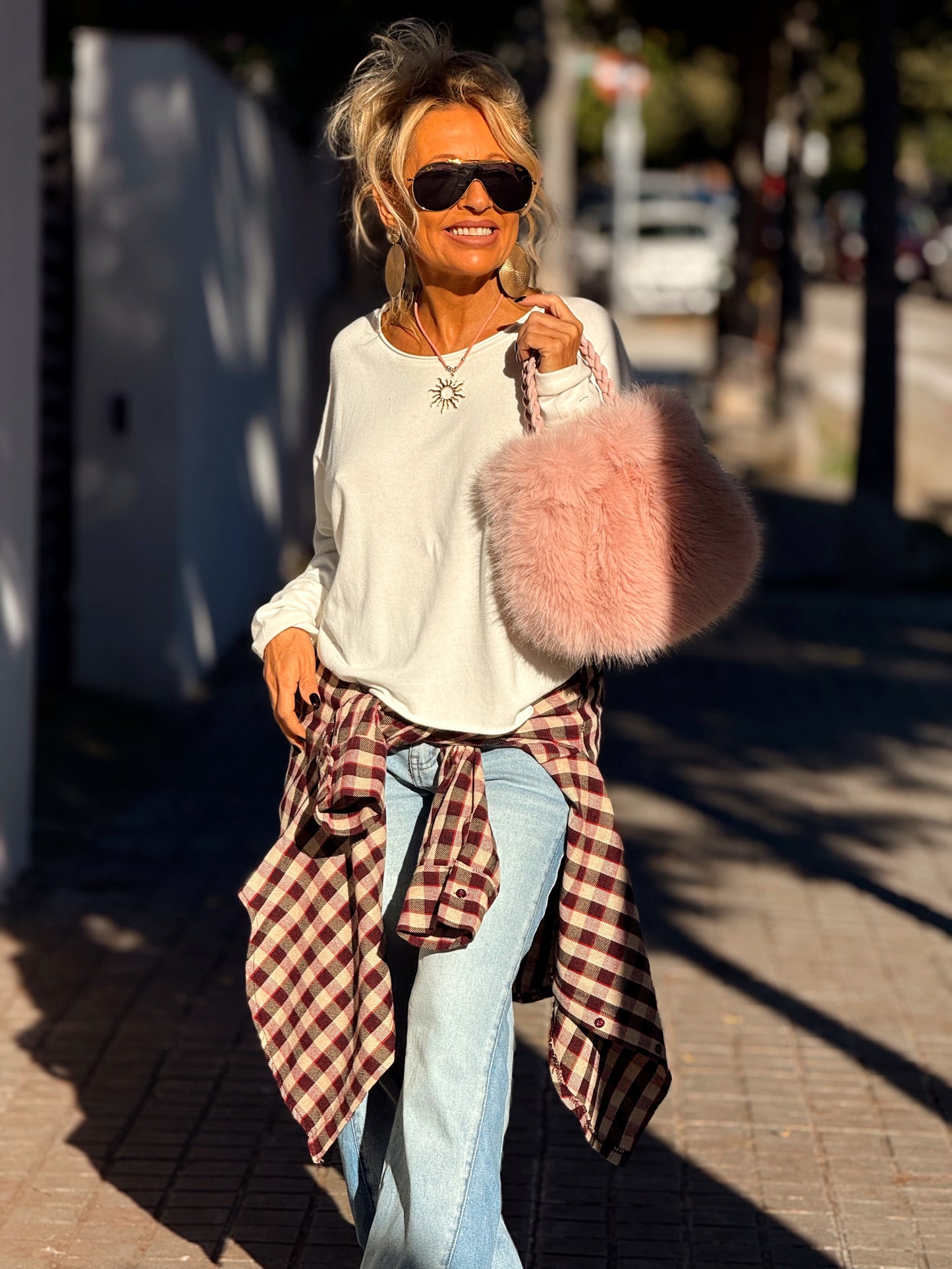 CAMISA CUADROS GRANATE