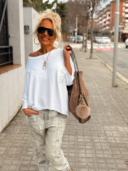 SET BAG CHARMS BOLA PELO MARRÓN