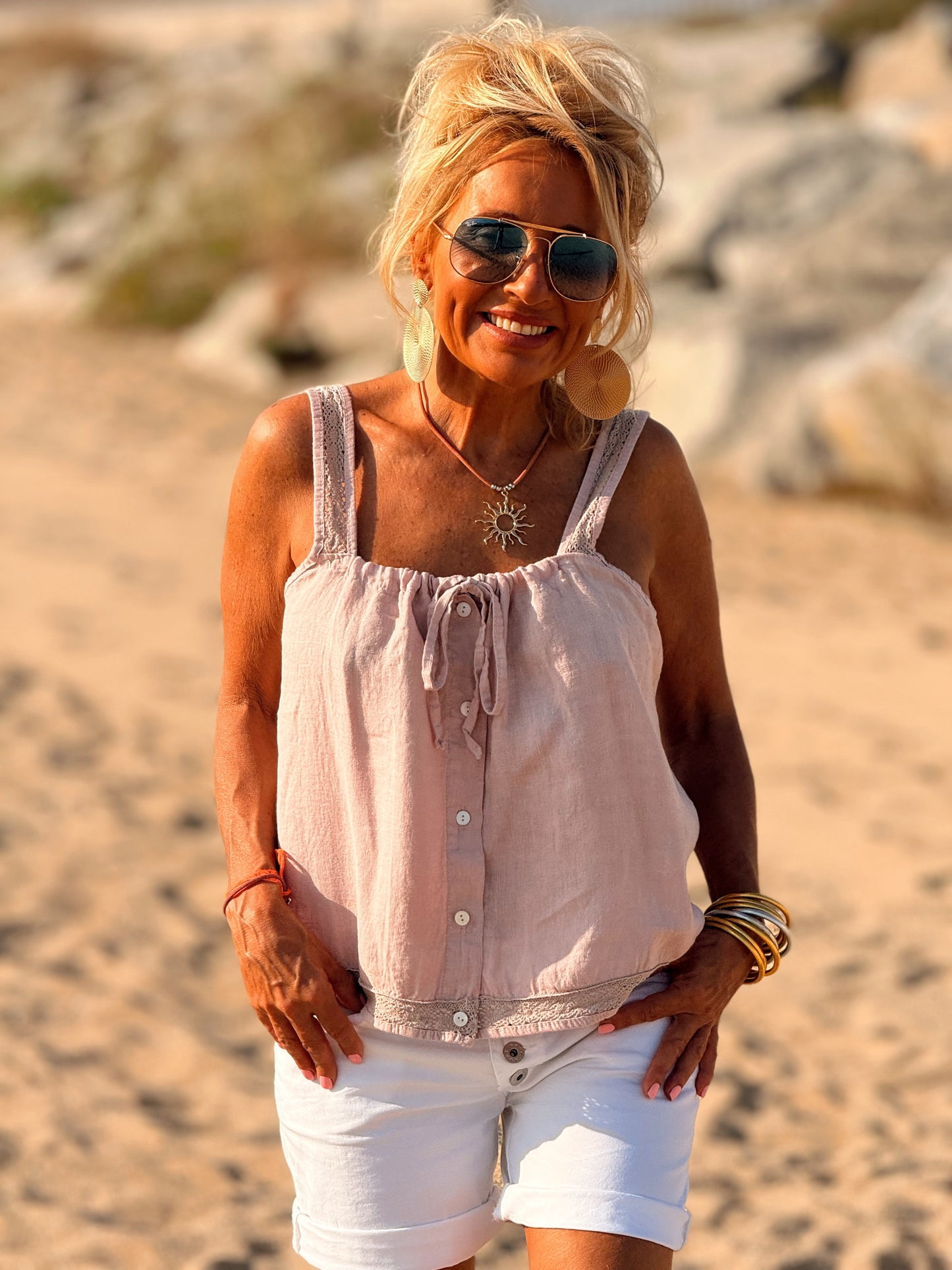 TOP-BLUSA ENCAJE ZOÉ MULTICOLOR