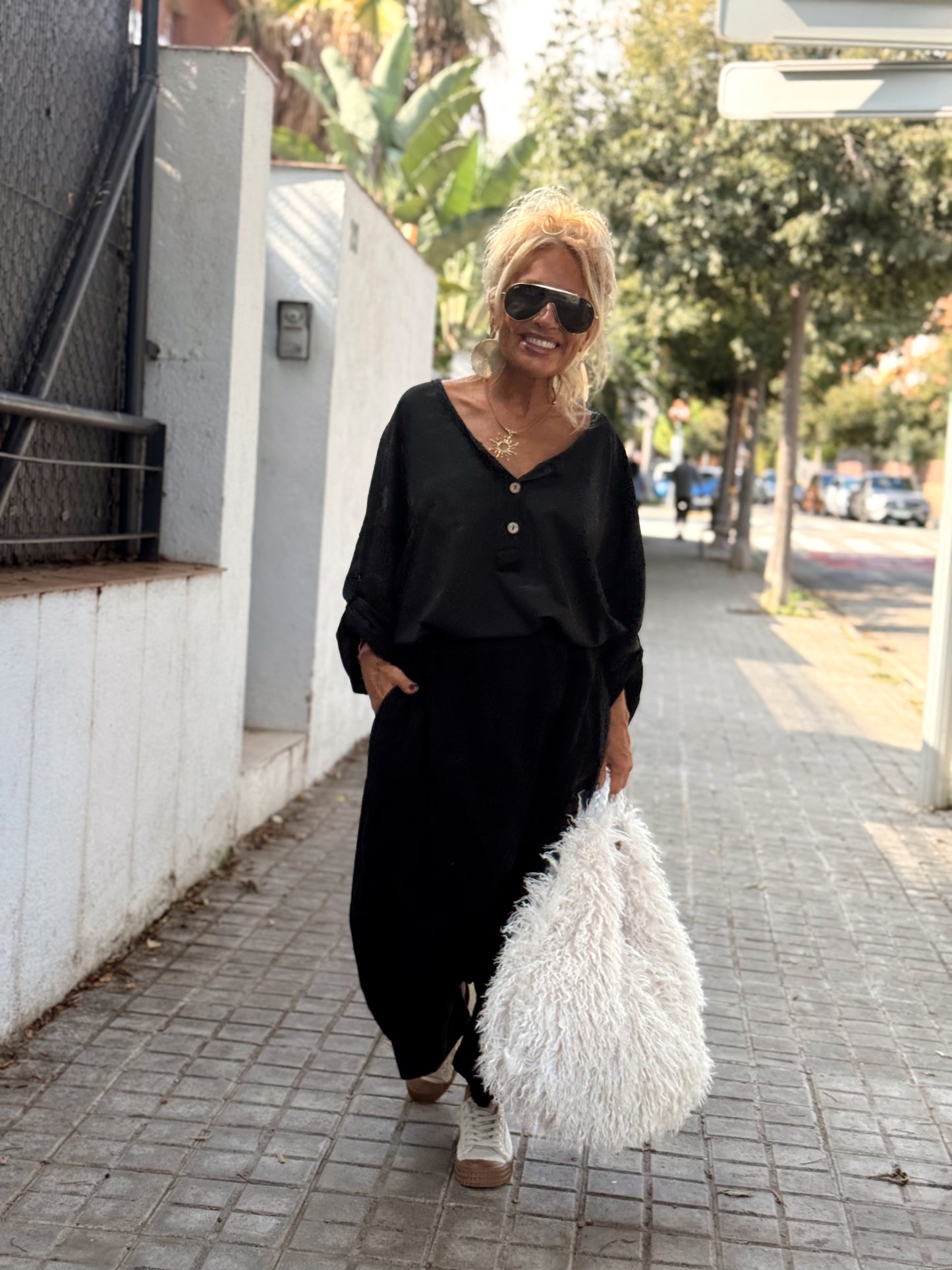 PANTALONES PANA CROPPED BAGGY OVERSIZE MULTICOLOR