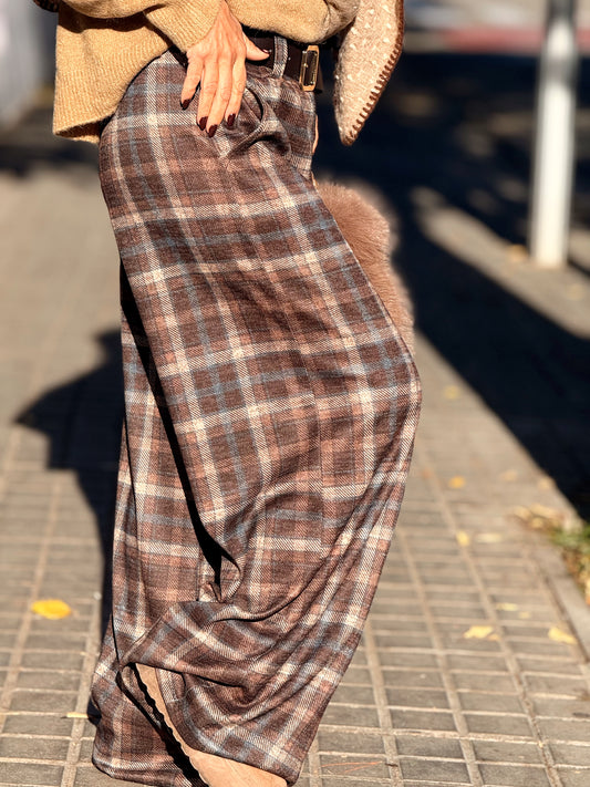 PANTALON CUADROS NOAH MARRÓN