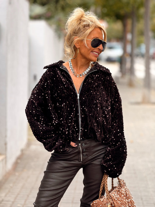 CHAQUETA LENTEJUELAS MULTICOLOR