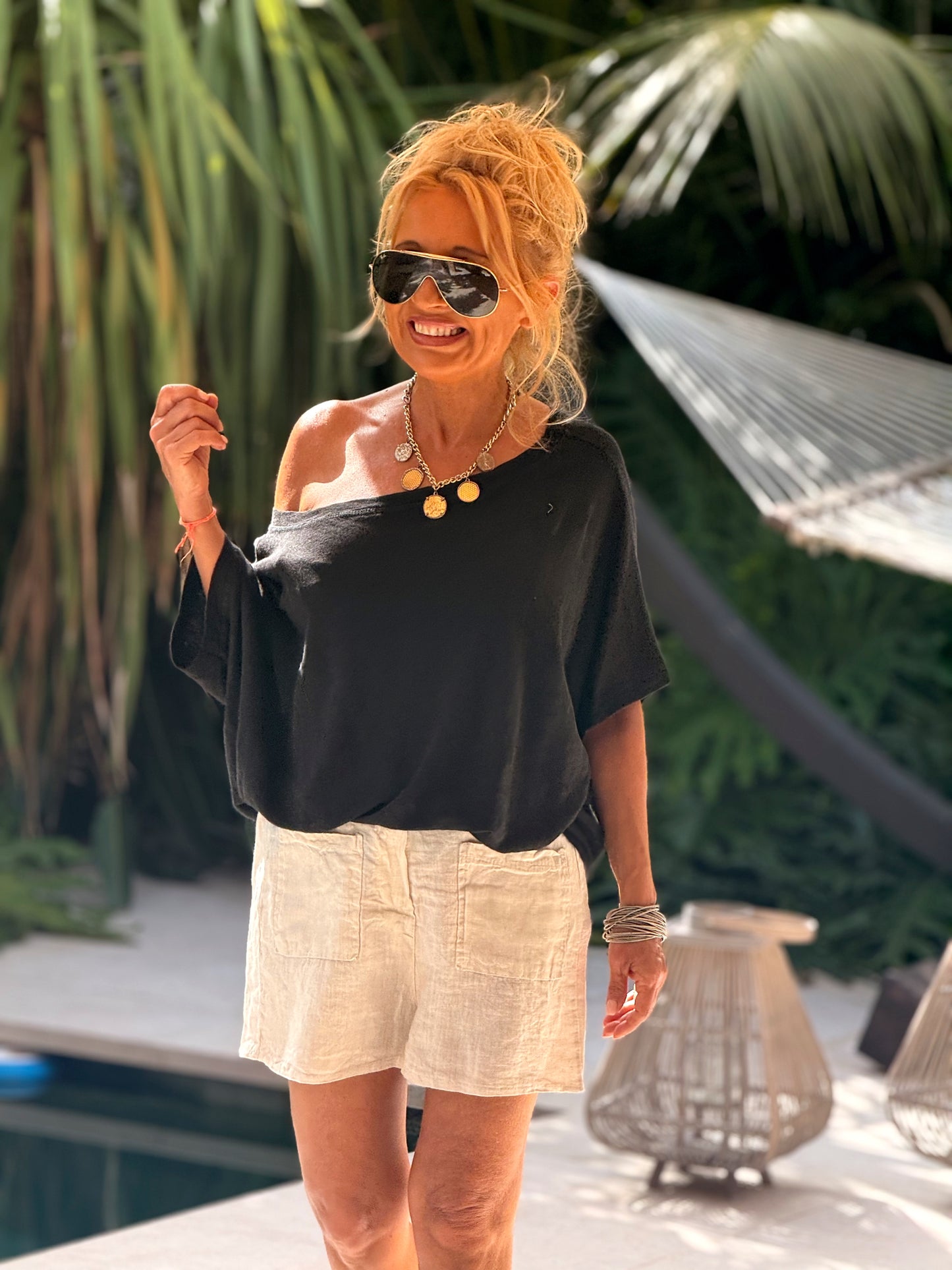 CAMISETA LINO OVERSIZE JULIANA MULTICOLOR
