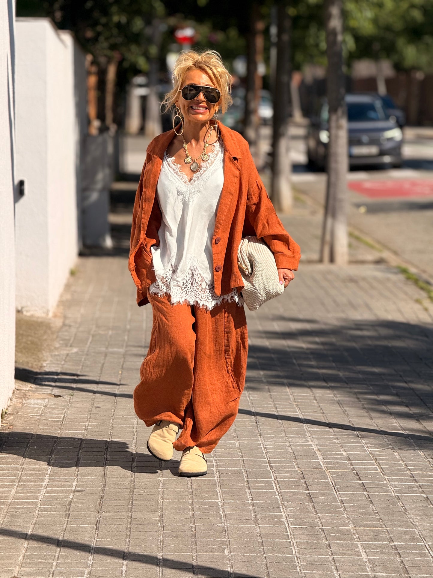 CHAQUETA OVERSIZE LINO CARMEN MULTICOLOR