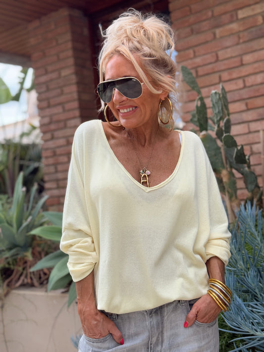 CAMISETA DESGASTADA OVERSIZE ENZO AMARILLO