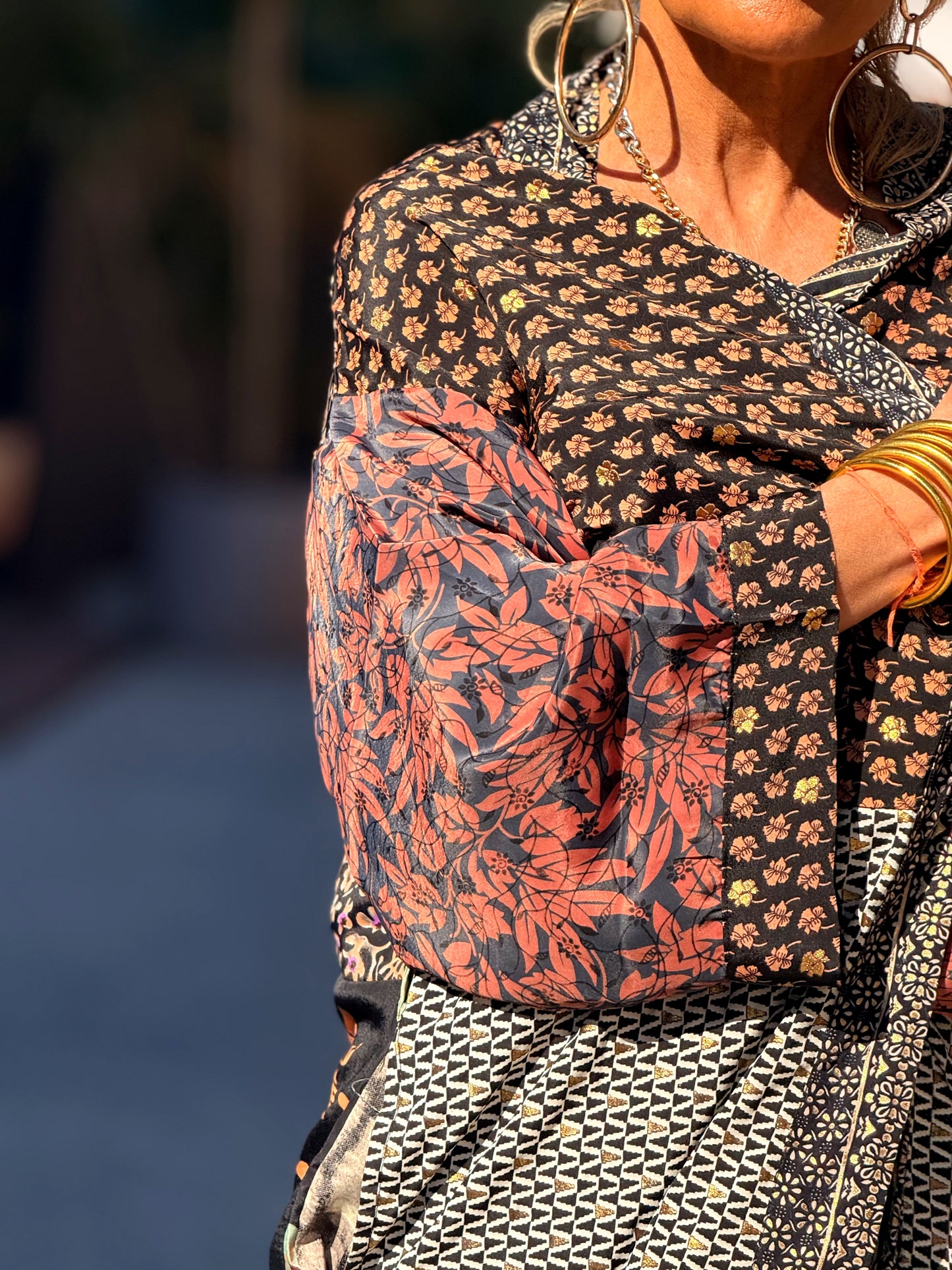 KIMONO ESTAMPADO MANGA 3/4 MULTICOLOR