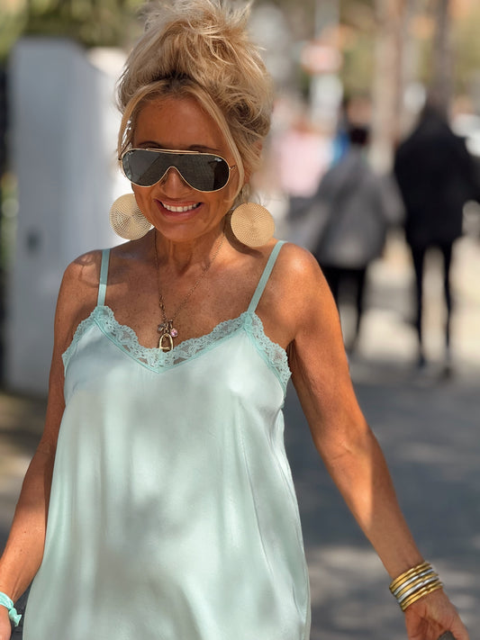 VESTIDO LENCERO FATY MENTA