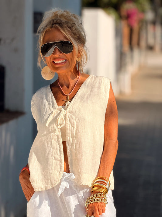 CHALECO CON LAZO JOYCE VAINILLA