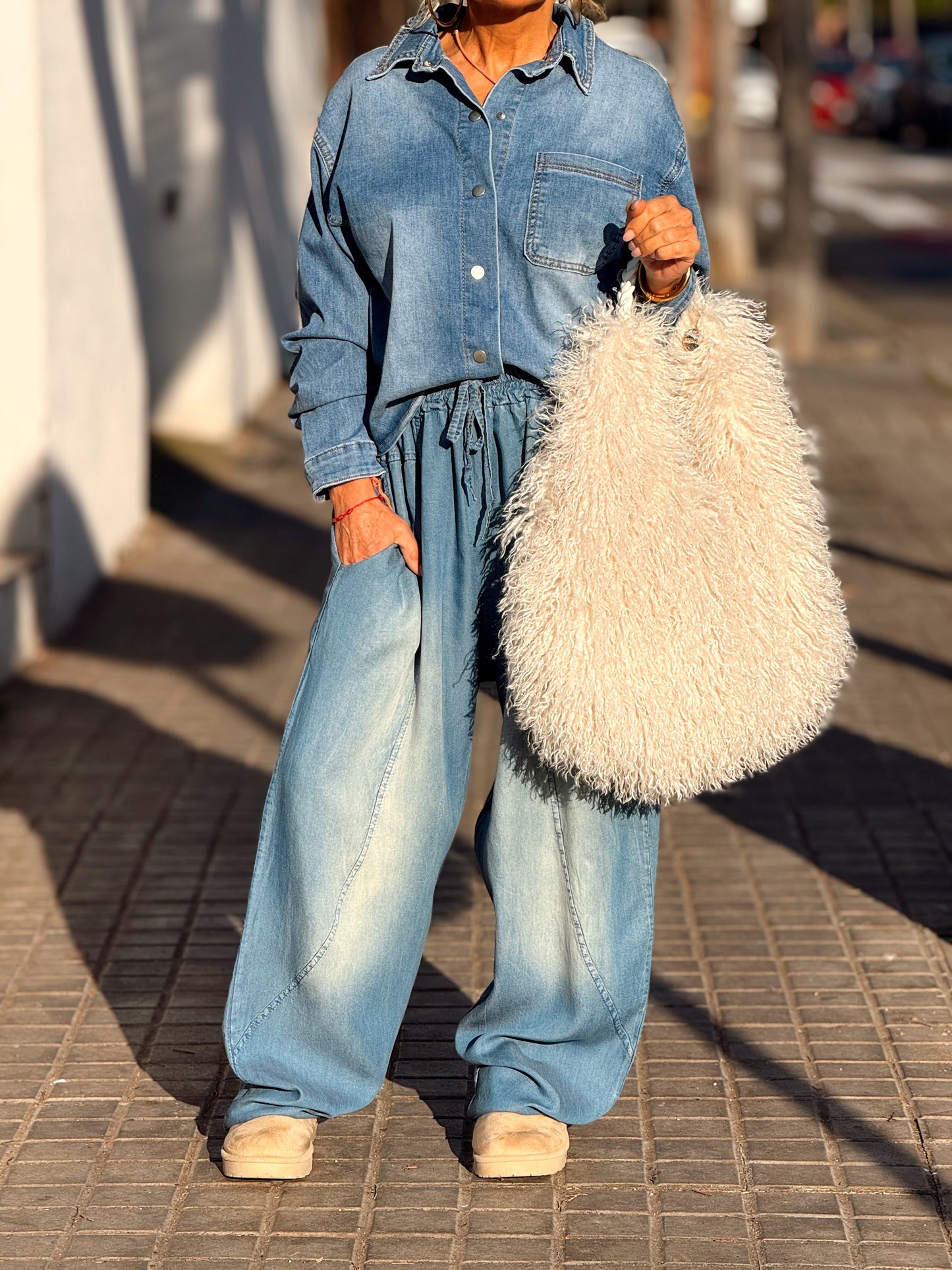 CAMISA CORTA DENIM TEJANO