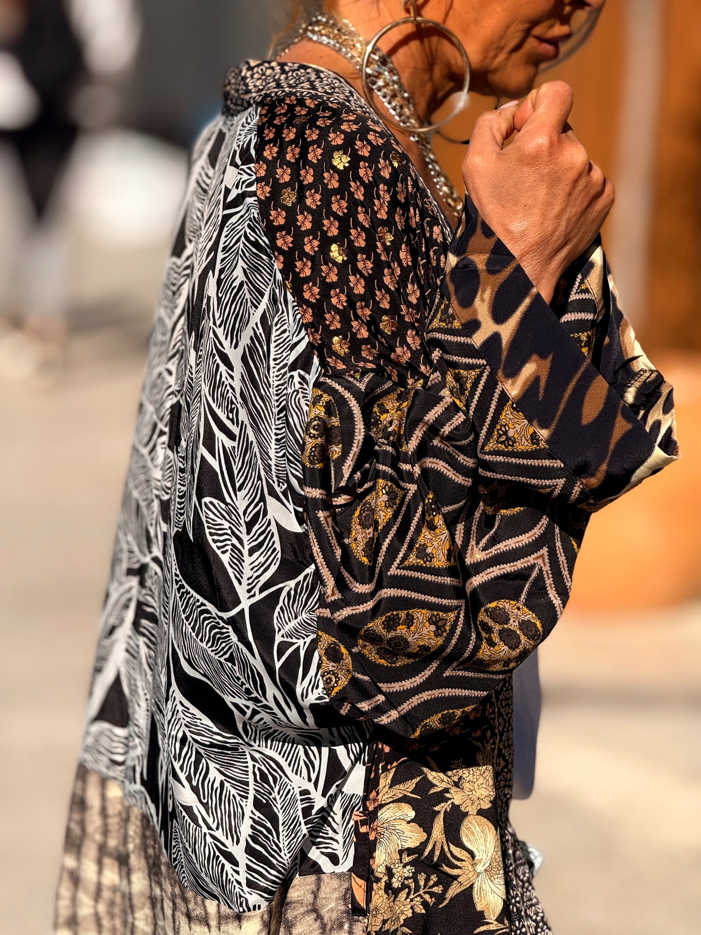 KIMONO ESTAMPADO MANGA 3/4 MULTICOLOR