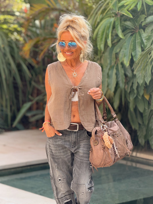 BOLSO IBIZA TEJANO MARRON