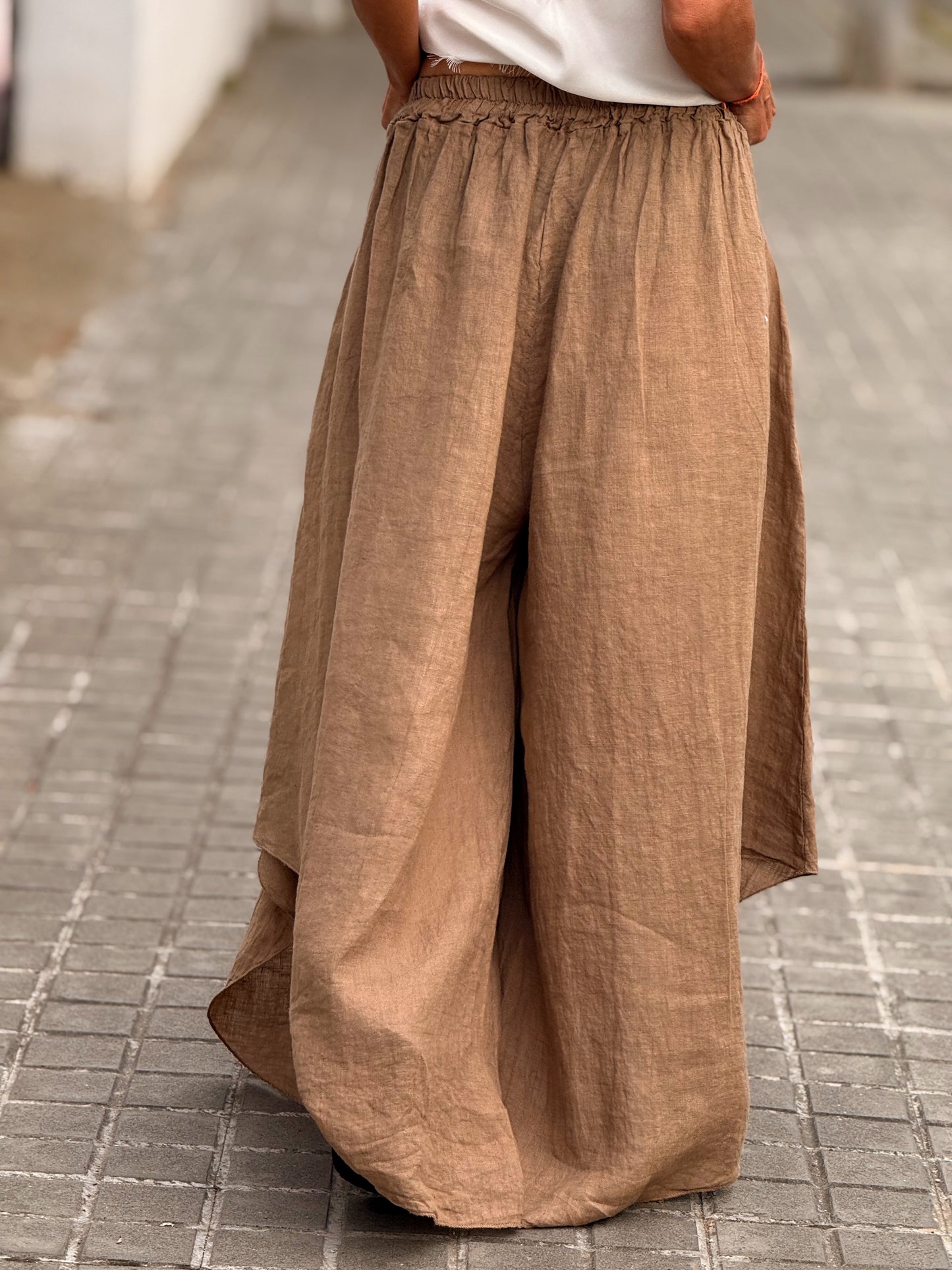 PANTALON LINO VALENTINACAMEL