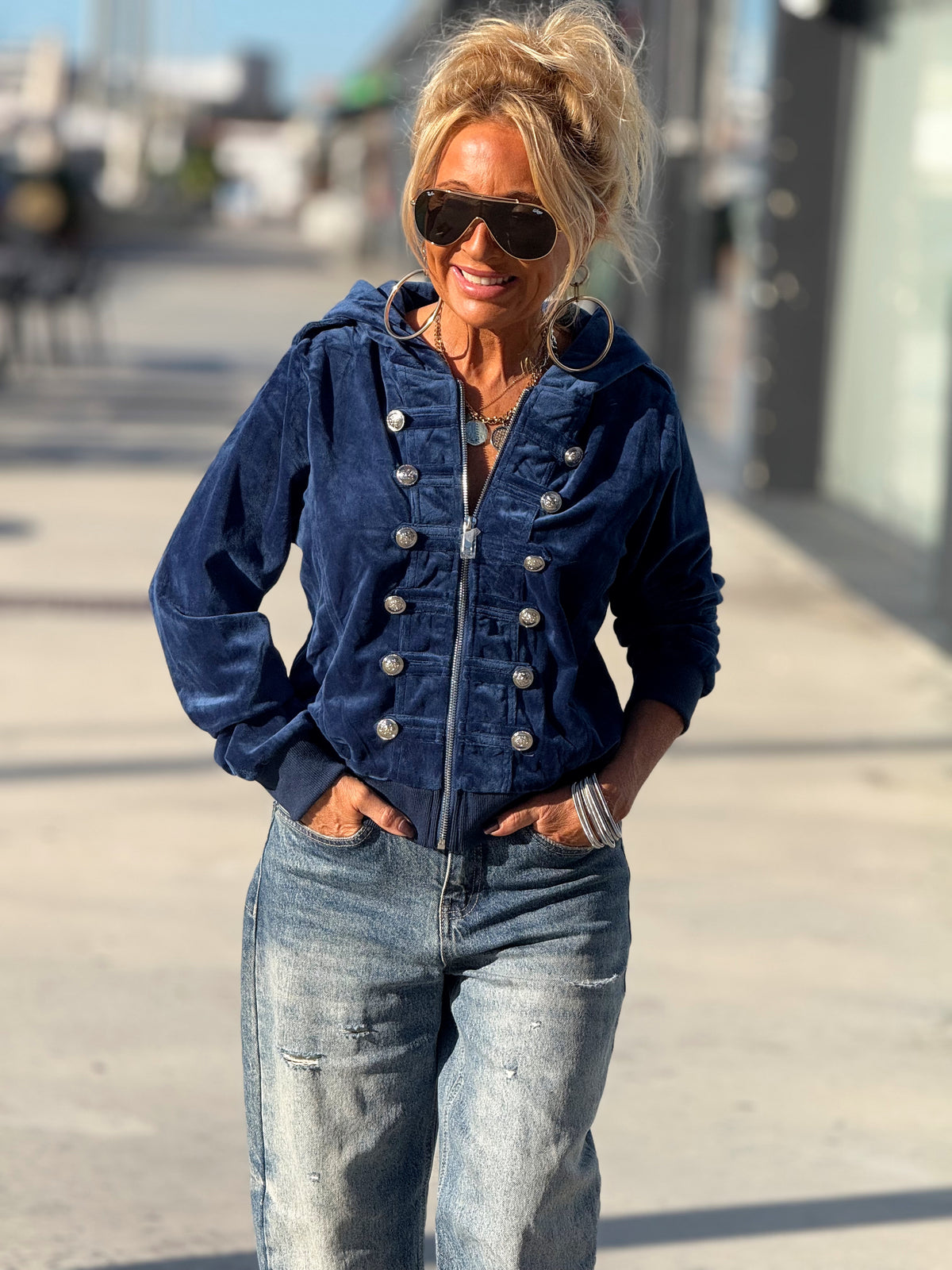 CHAQUETA TERCIOPELO AZUL