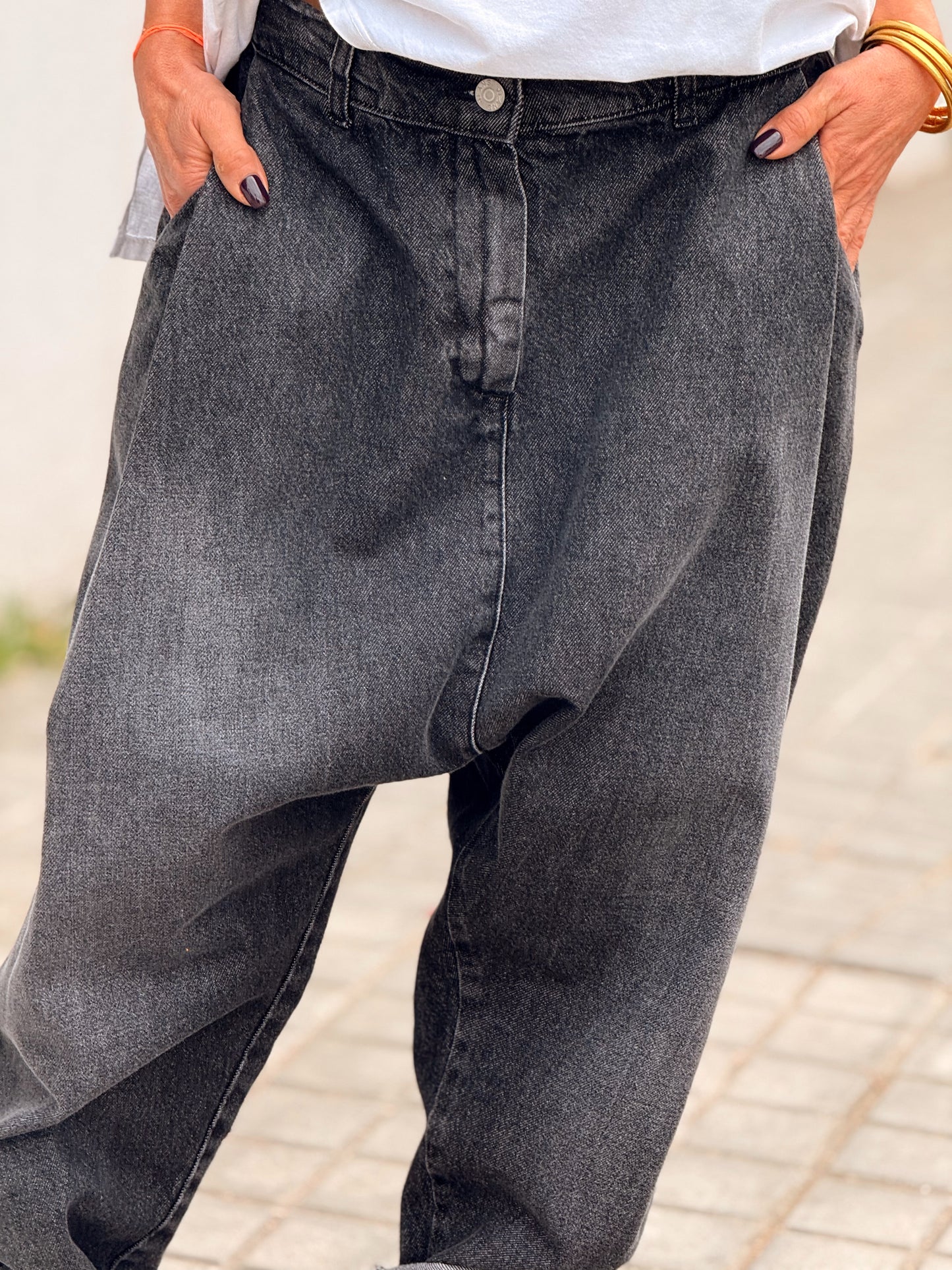 JEANS VAQUEROS BAGGY OVERSIZETHOMAS GRIS OSCURO