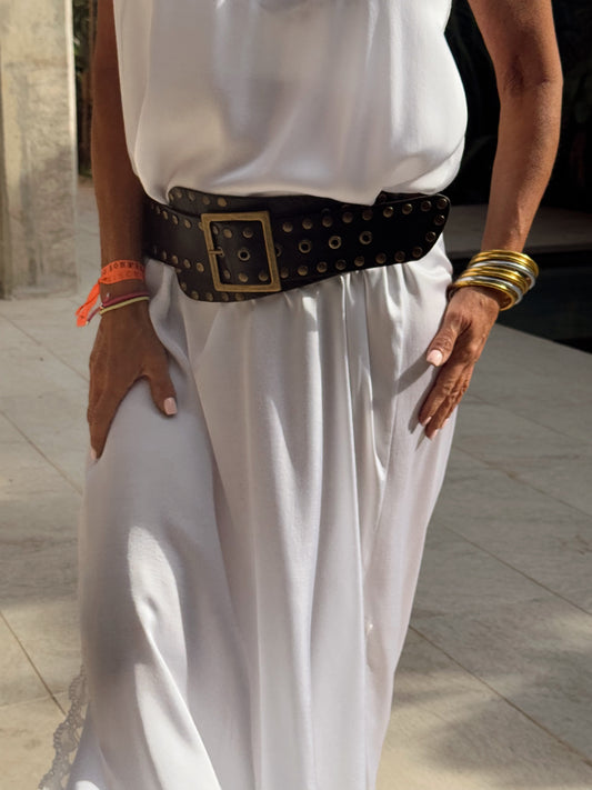 CINTURÓN LARGO BOHO-CHIC NEGRO