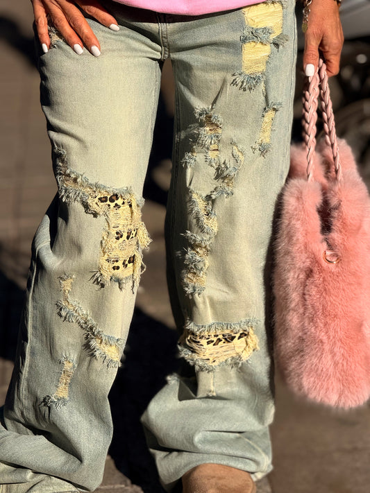 JEANS VAQUEROS FORRO ANIMAL PRINT TEJANO