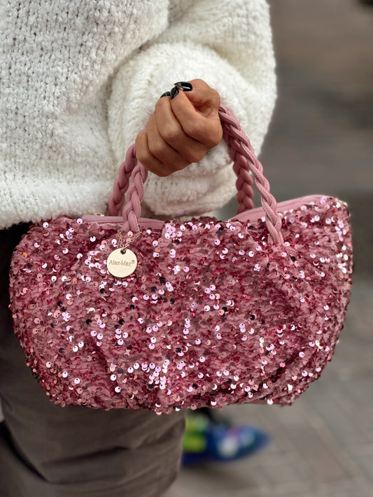 BOLSO LENTEJUELAS ROSA