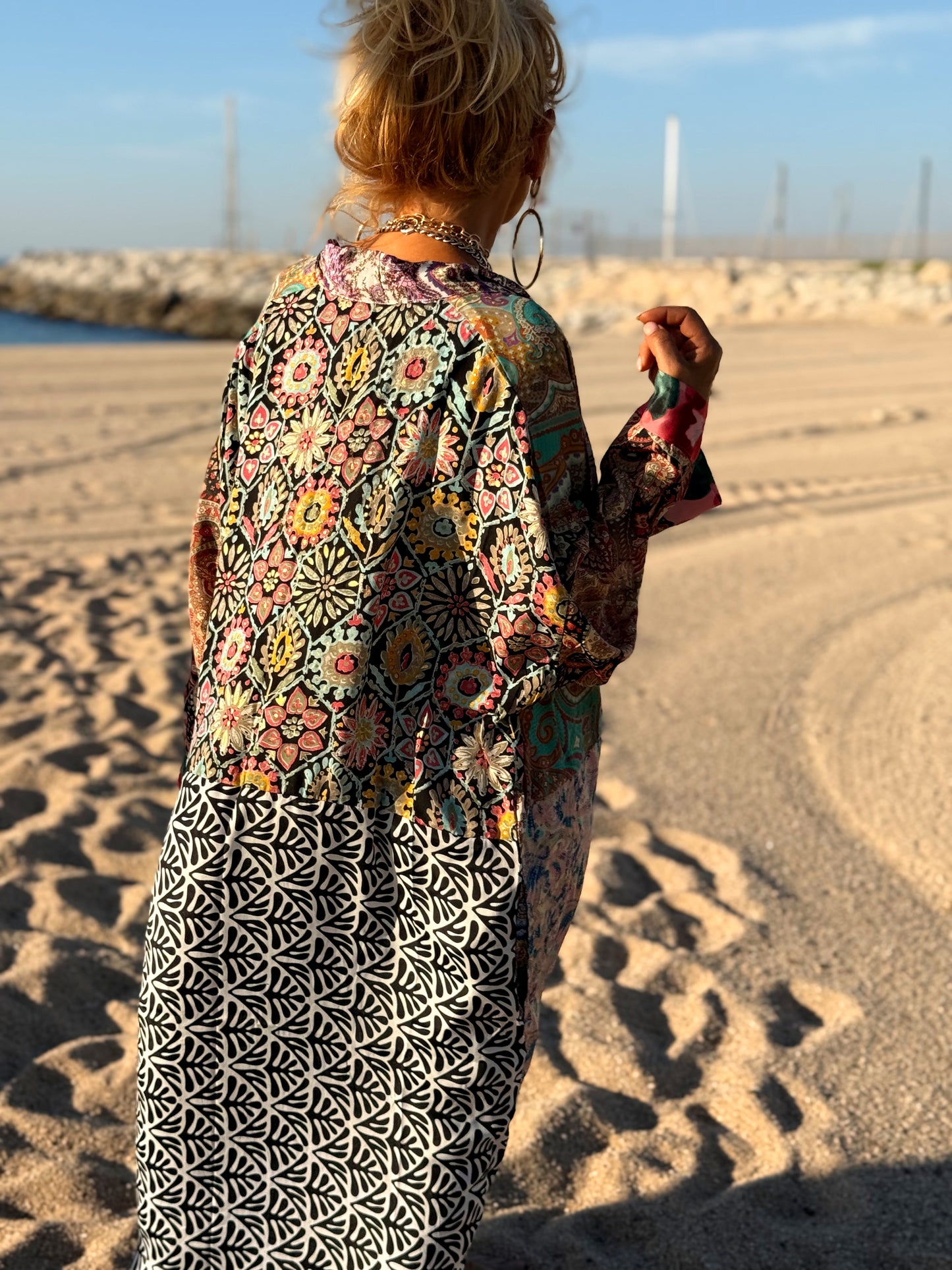 KIMONO ESTAMPADO MANGA 3/4 MULTICOLOR
