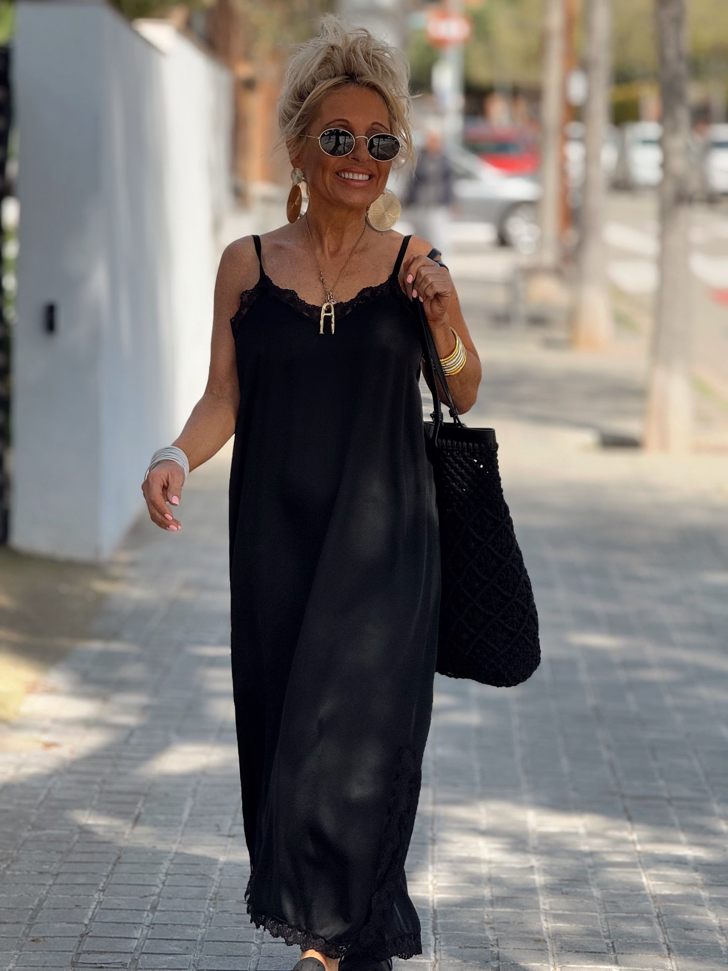 VESTIDO LENCERO FATY NEGRO