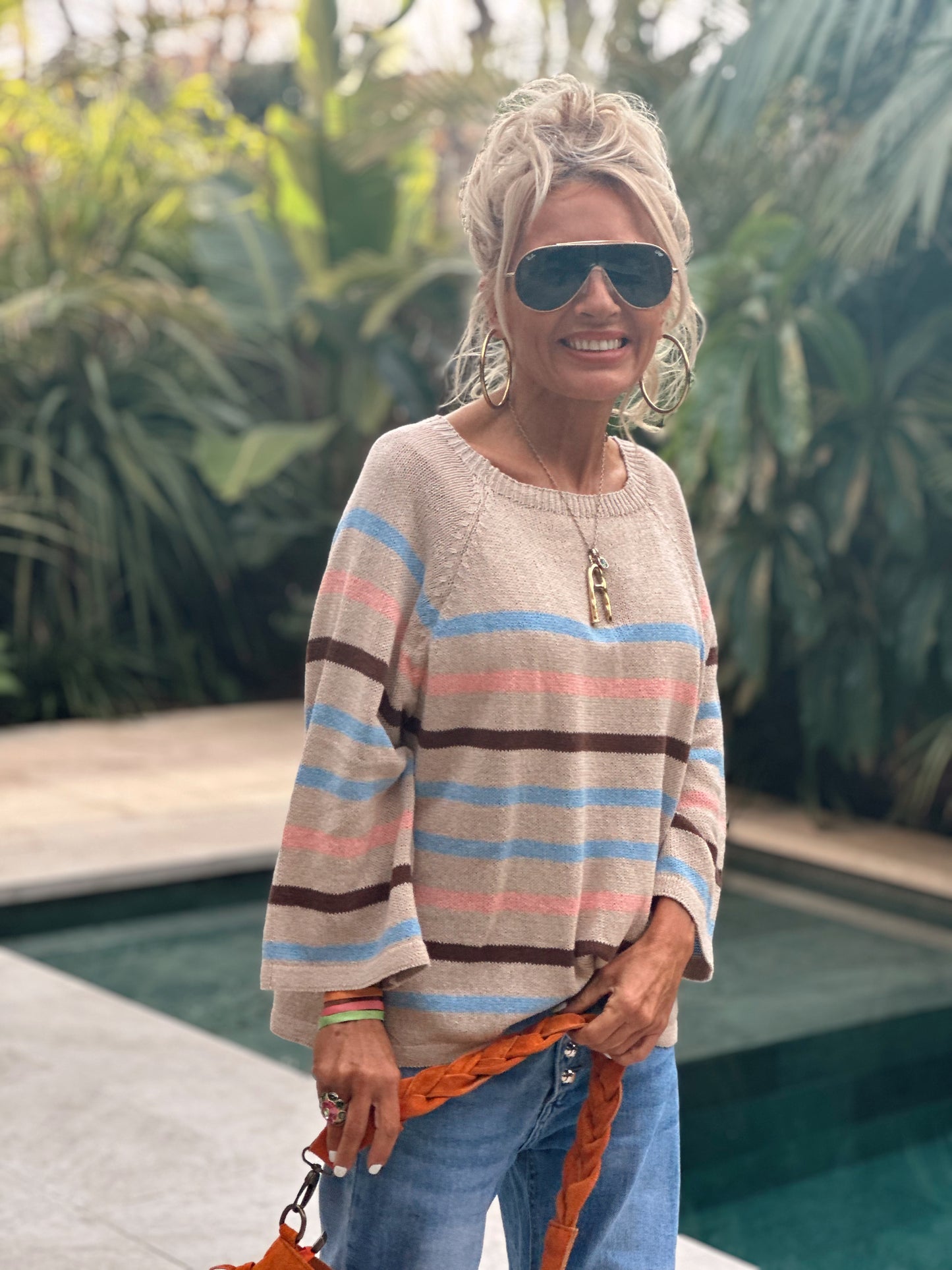 JERSEY JULIA RAYAS MULTICOLOR BEIGE