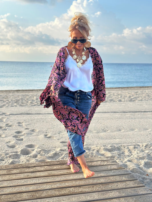 KIMONO MANGA LARGA ESTAMPADO