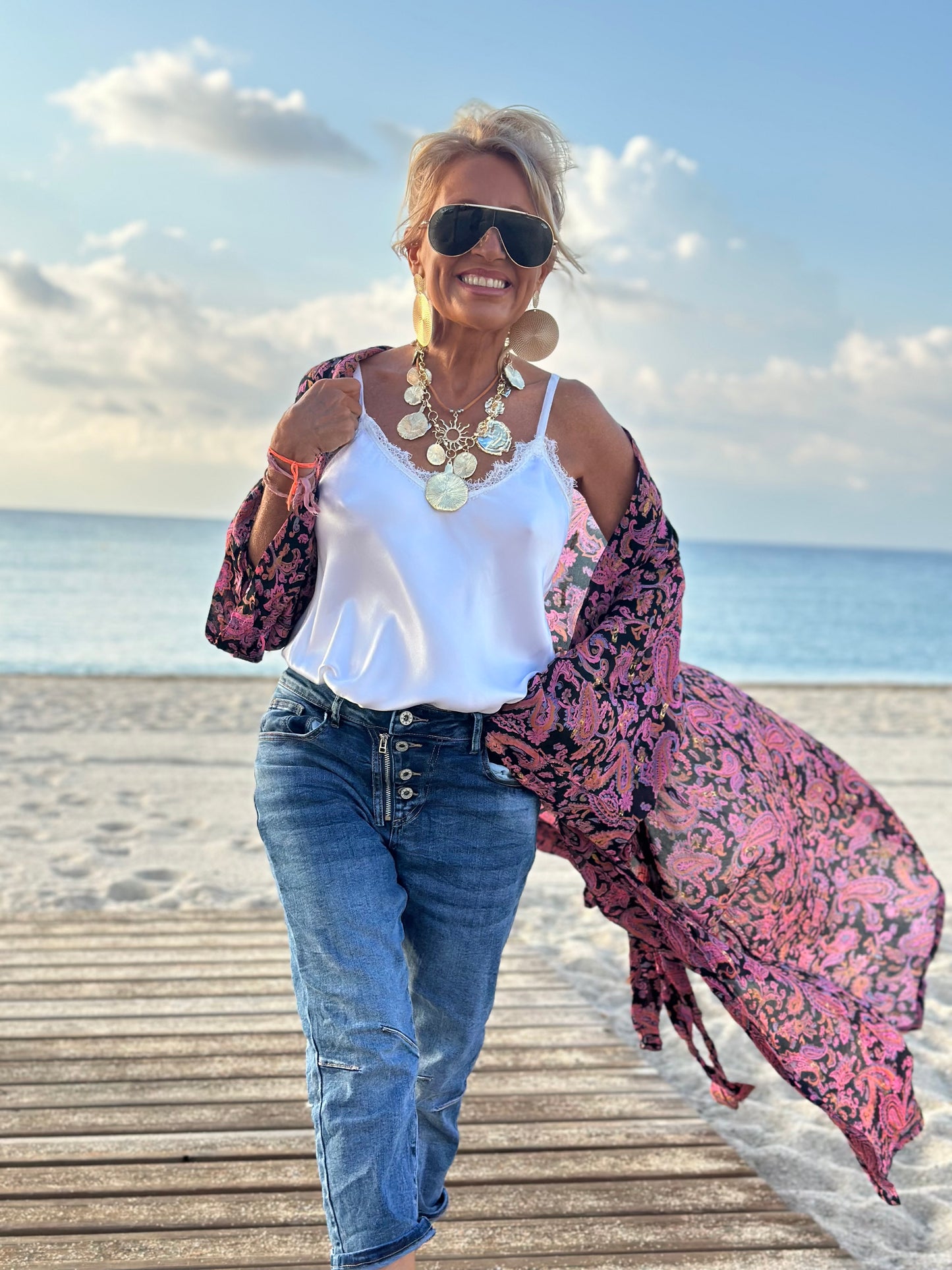 KIMONO MANGA LARGA ESTAMPADO