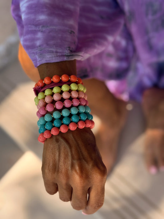 PULSERAS PERLAS MULTICOLOR