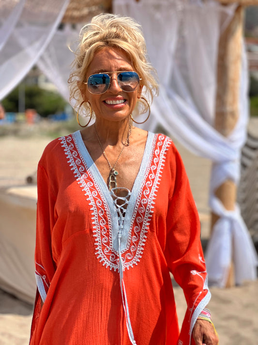 VESTIDO LONGUE OMBRE CORAL