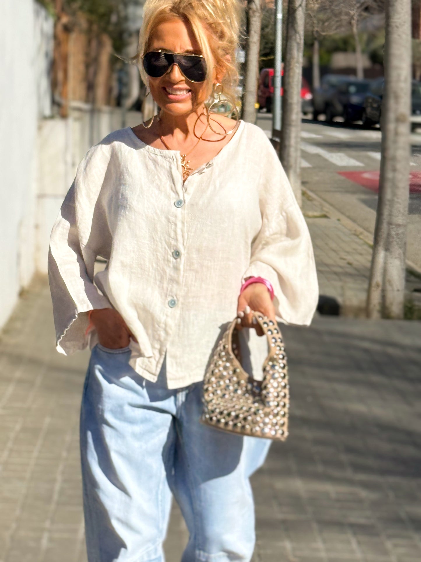 BLUSA DE LINO FABIO MULTICOLOR