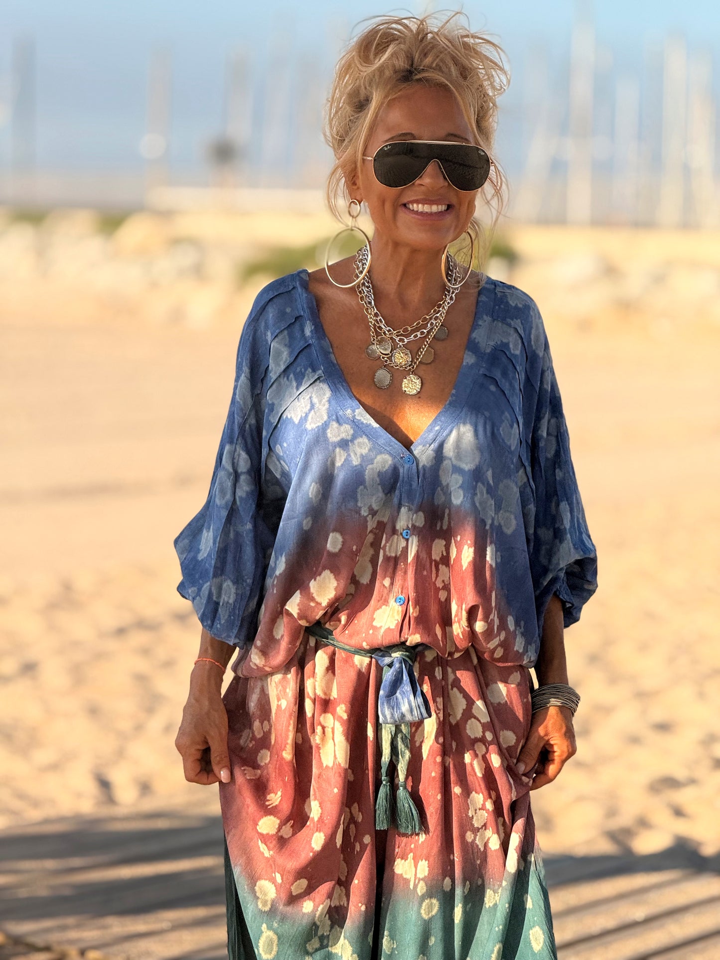 VESTIDO KAFTAN SUPER OVERSIZE MULTICOLOR