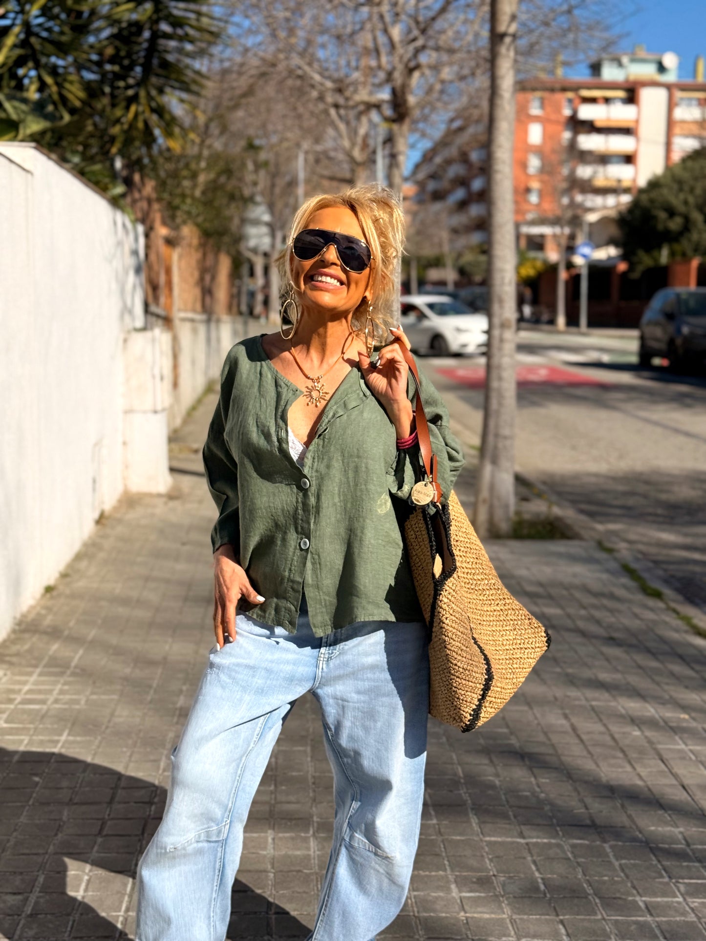 BLUSA DE LINO FABIO MULTICOLOR