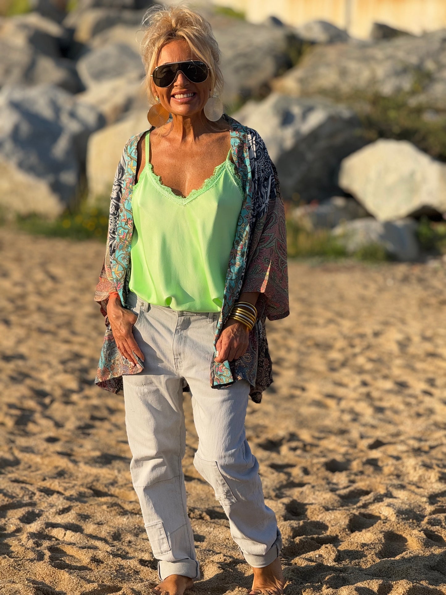 KIMONO CORTO ESTAMPADO MULTICOLOR