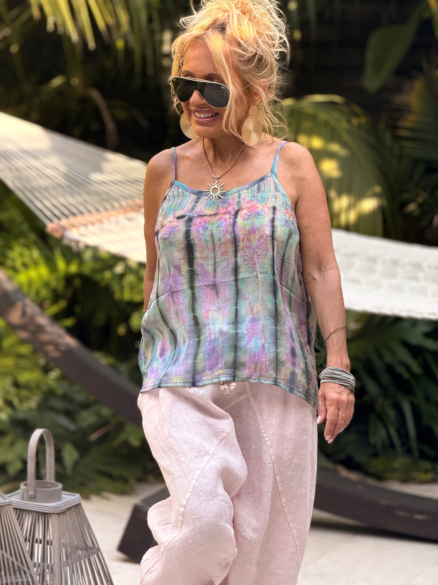 TOP TIRANTES CREPE SEDA INDY MULTICOLOR