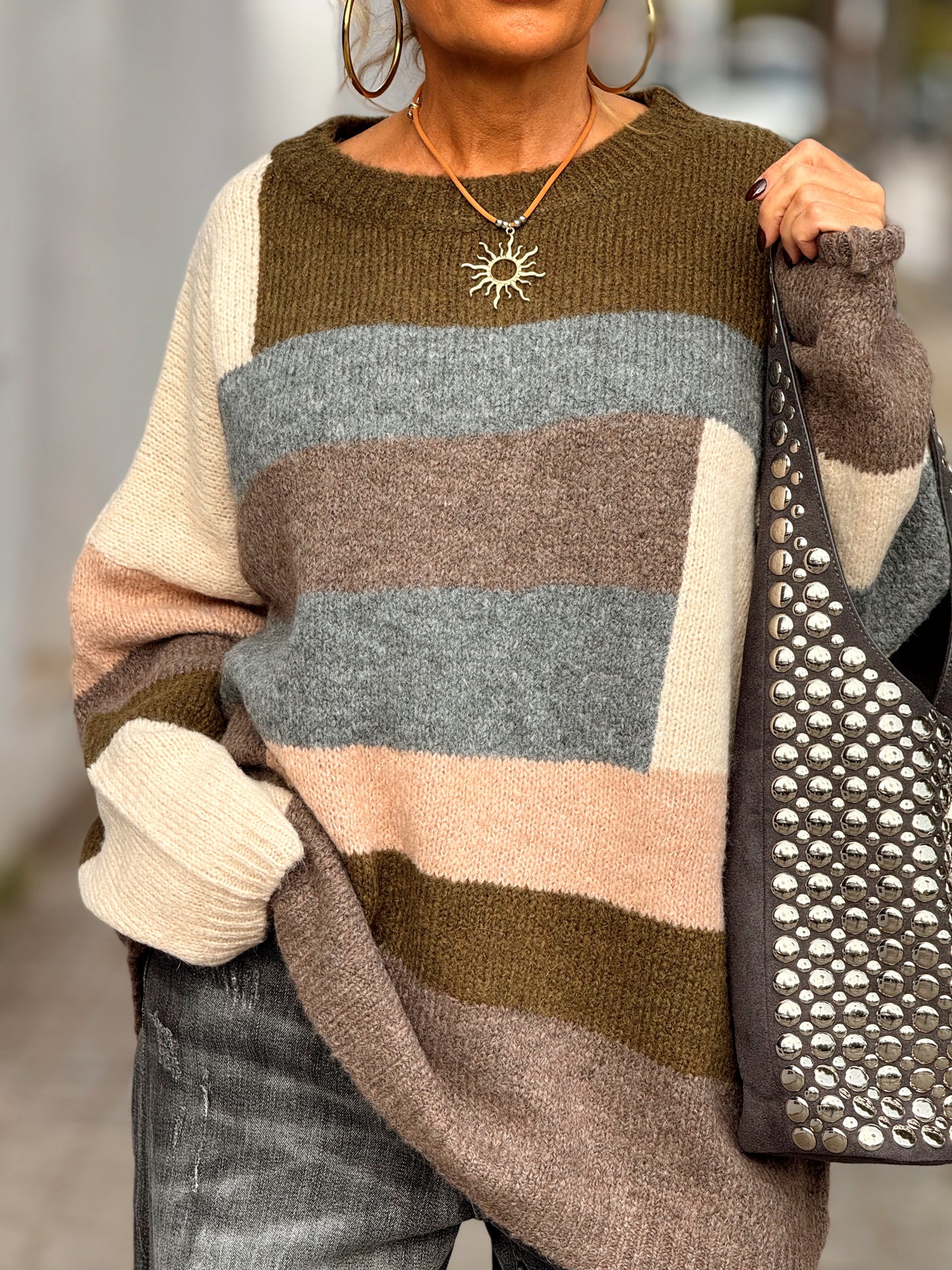 JERSEY OVERSIZE CUADROS KAKI