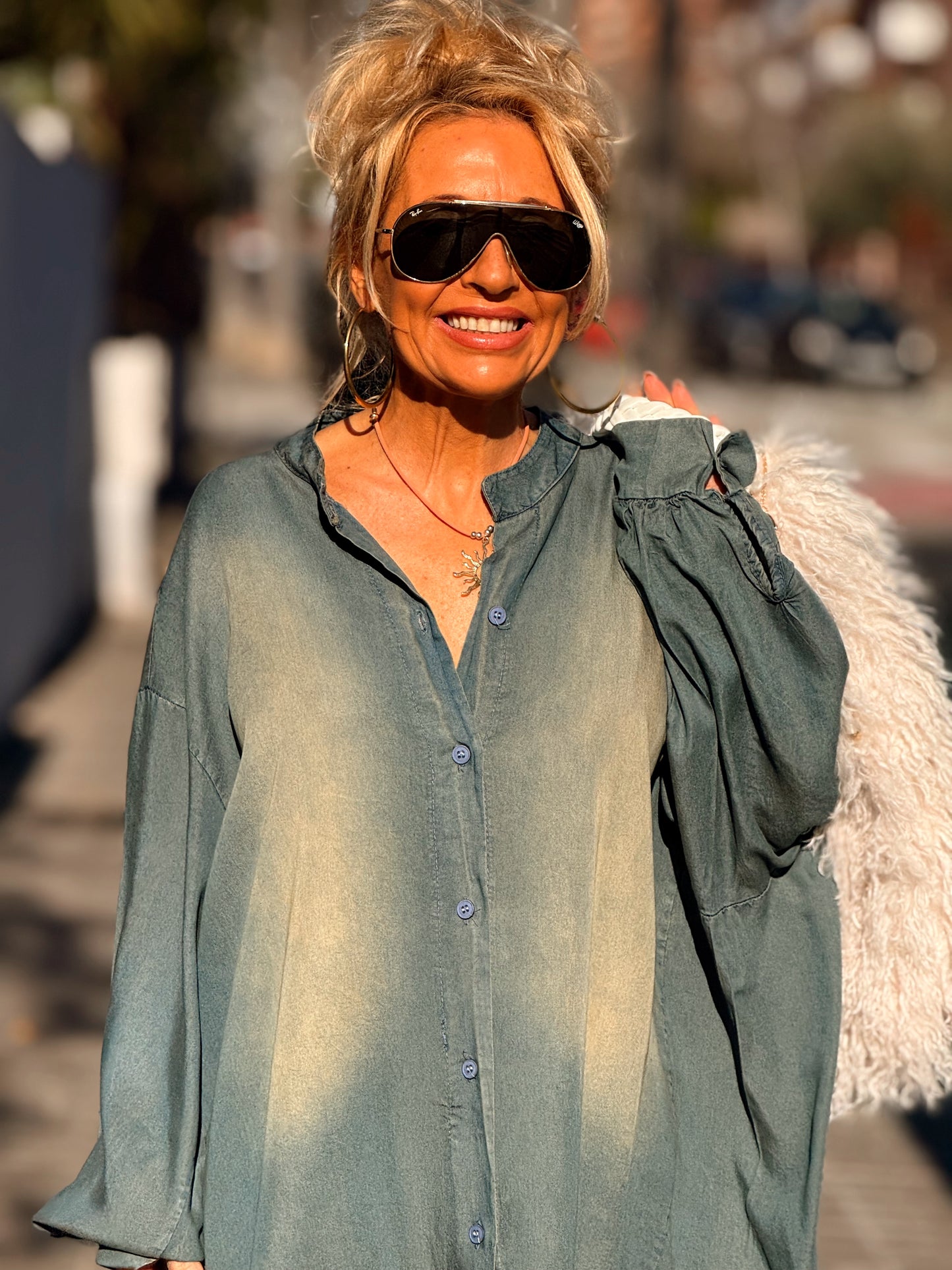 CAMISA-VESTIDO OVERSIZE VAQUEROS MAGDA MULTICOLOR