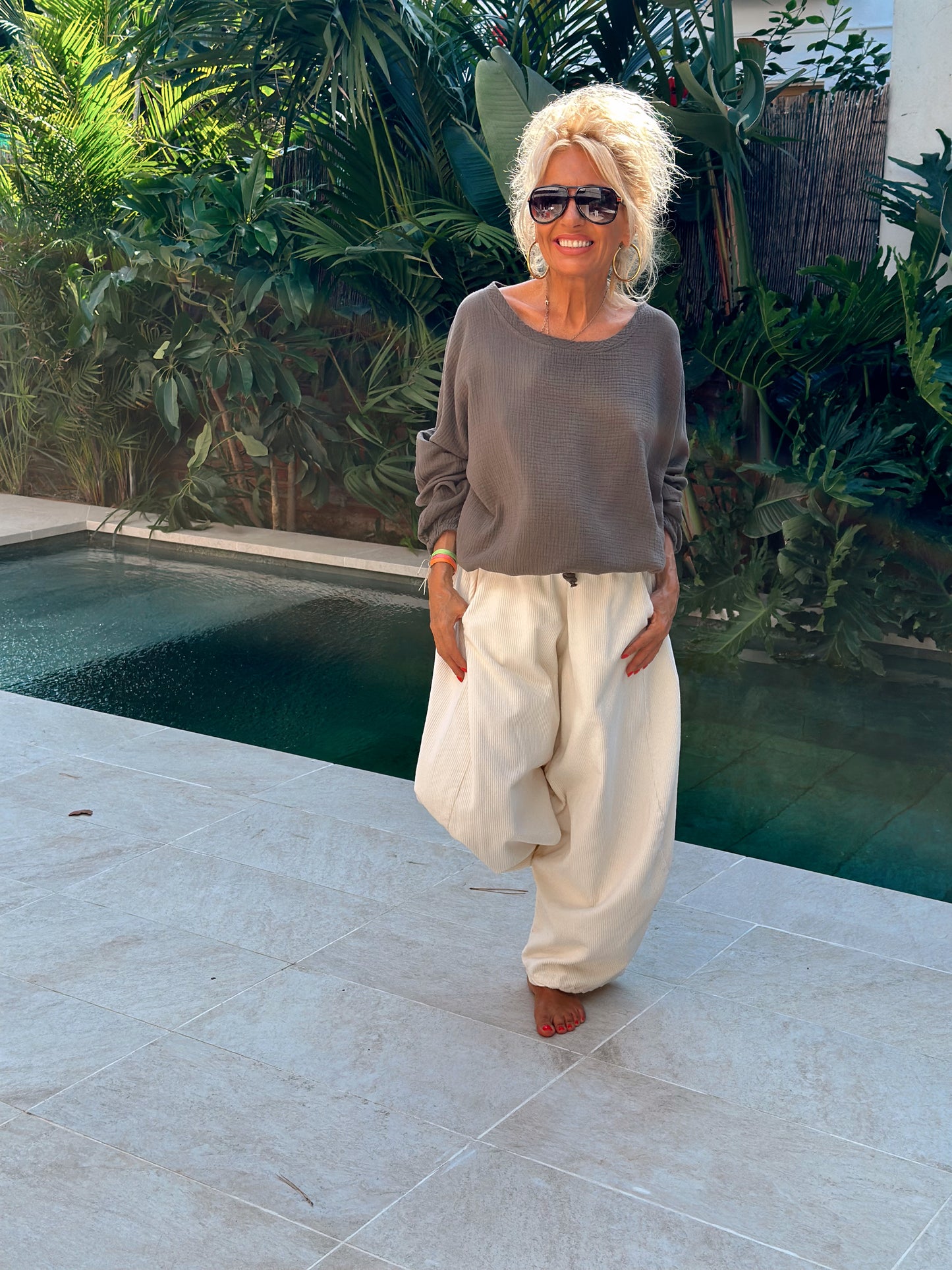 CAMISETA PANAL CON CORDÓN CAMEL