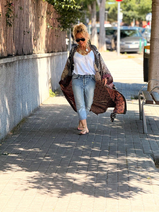 KIMONO ESTAMPADO MANGA 3/4 MULTICOLOR