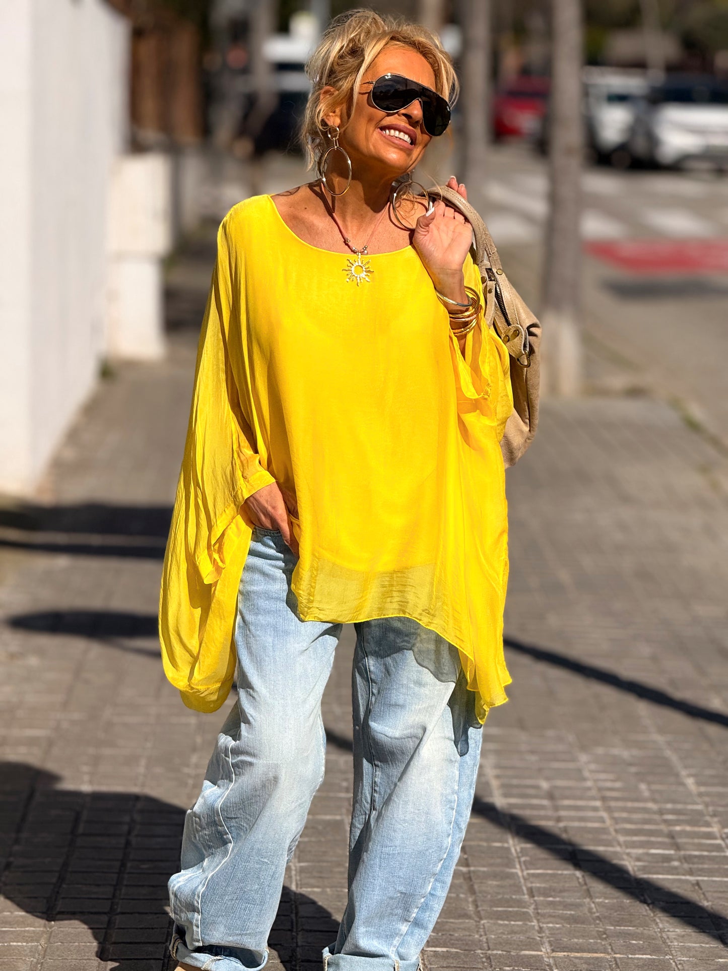 BLUSA CON TOP OVERSIZE ASIMÉTRICA NOA MULTICOLOR