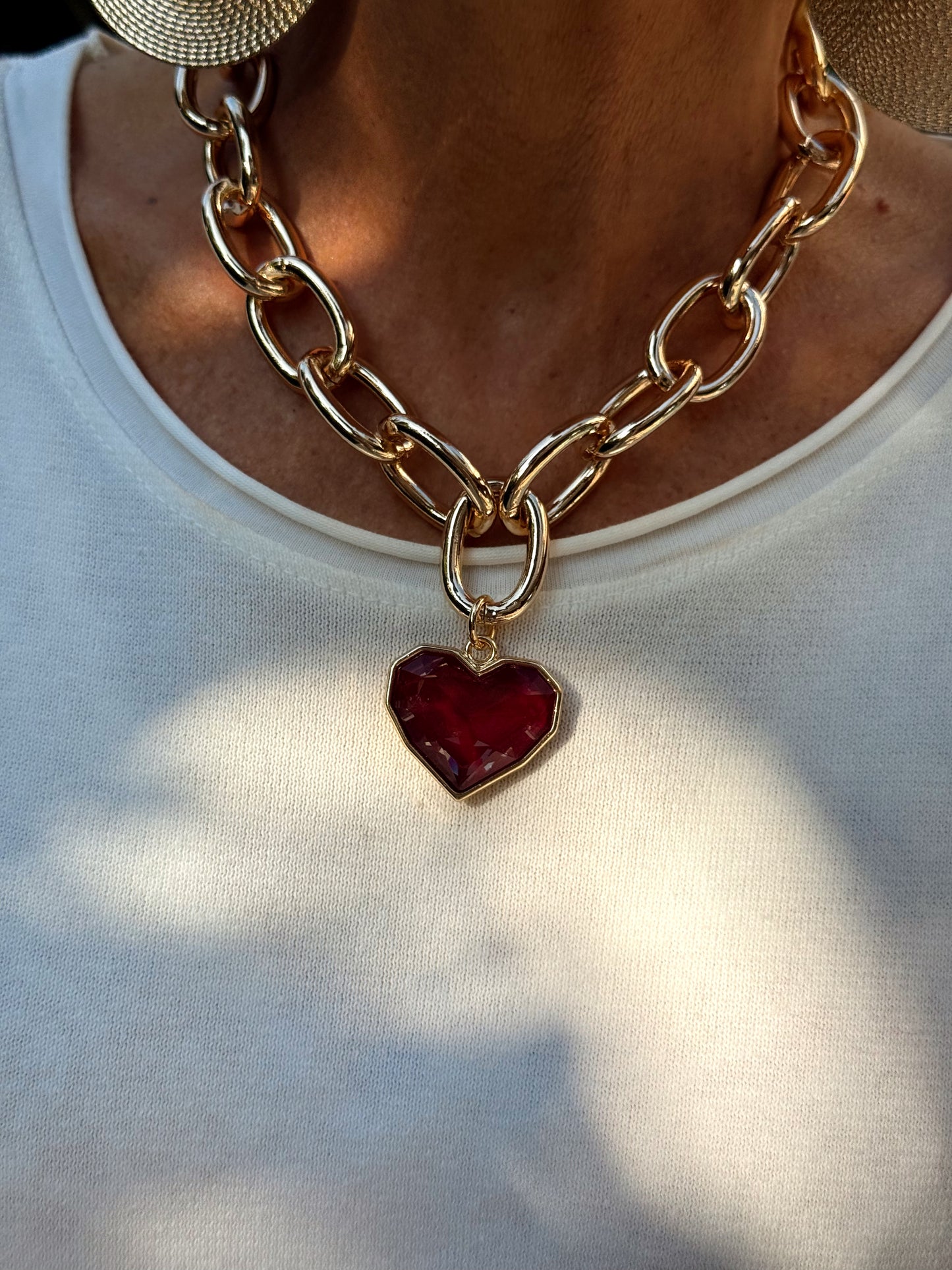 CADENA CON CORAZON MULTICOLOR