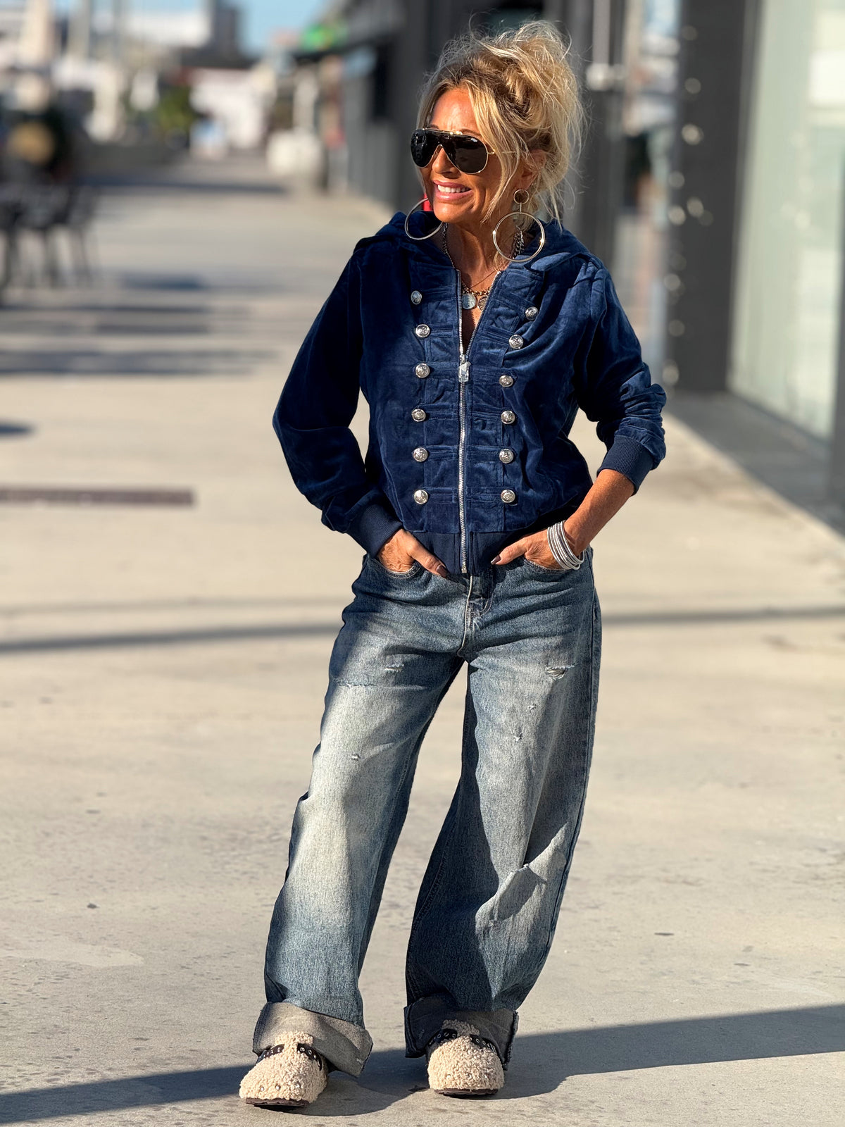 CHAQUETA TERCIOPELO AZUL