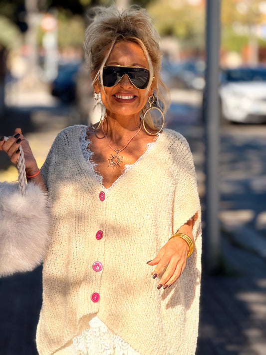 CHALECO DE PUNTO OVERSIZE AMALIA MULTICOLOR