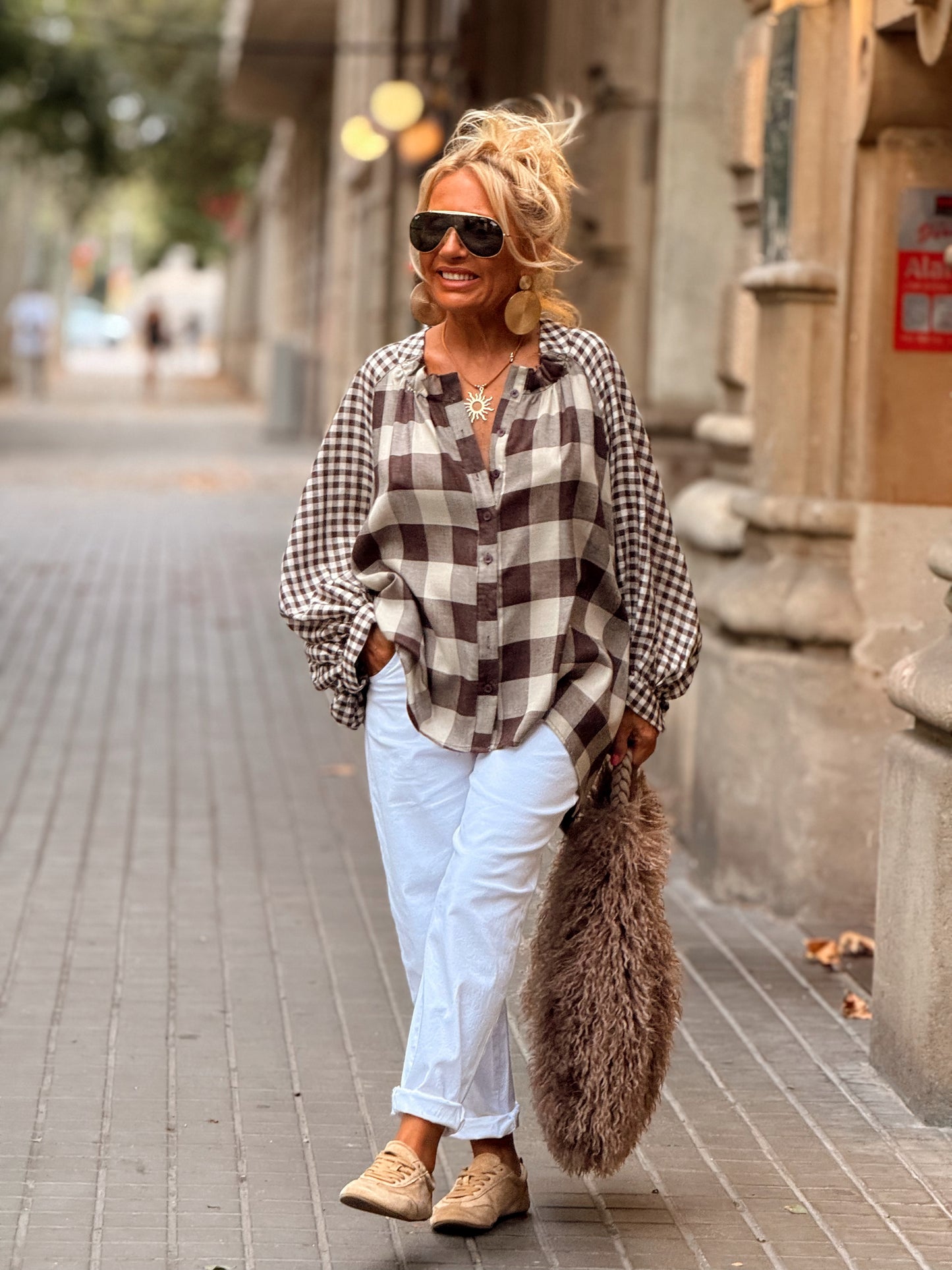 CAMISA OVERSIZE DAVID CUADRADOS MULTICOLOR