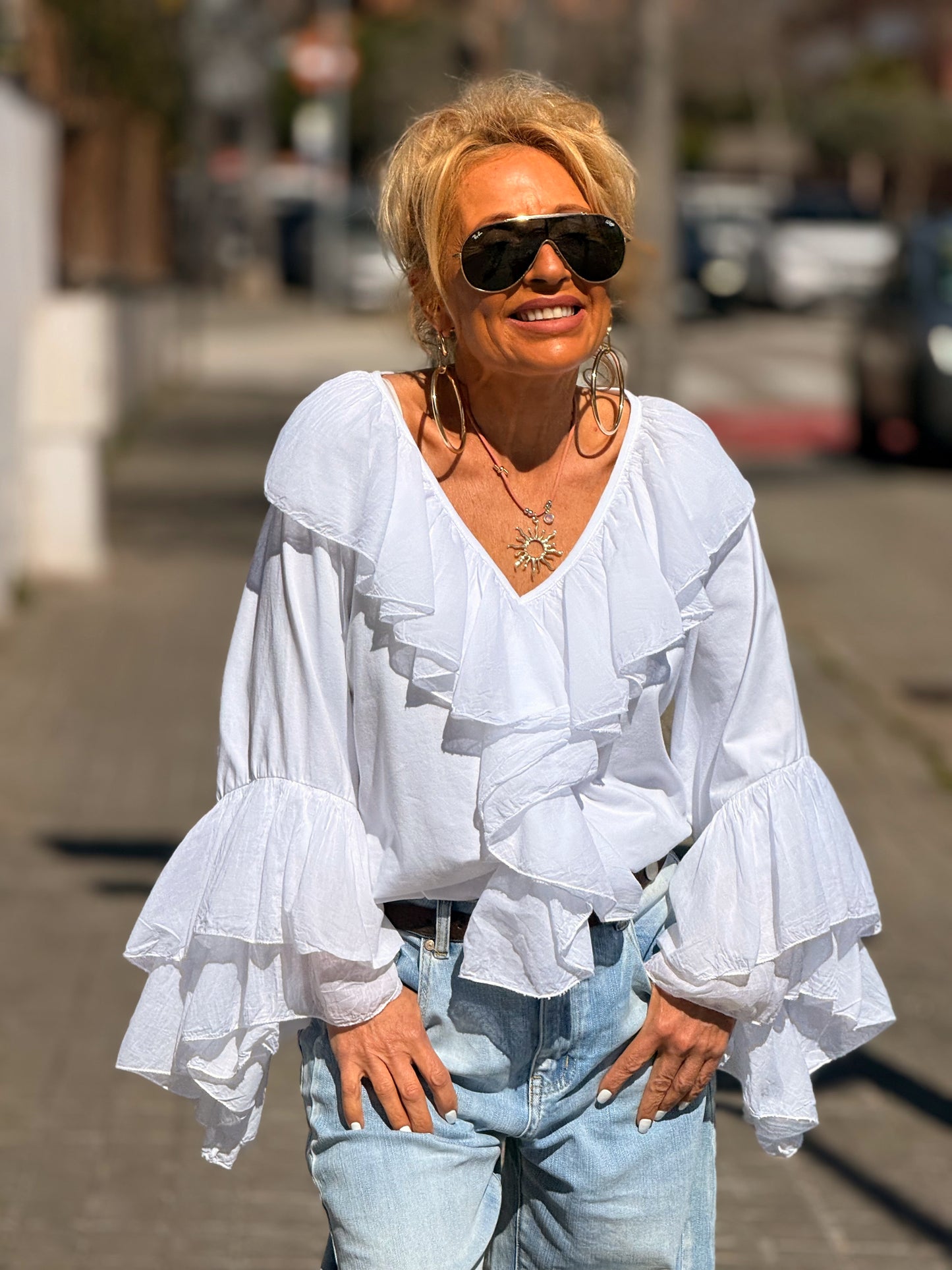 BLUSA VOLANTE MULTICOLOR