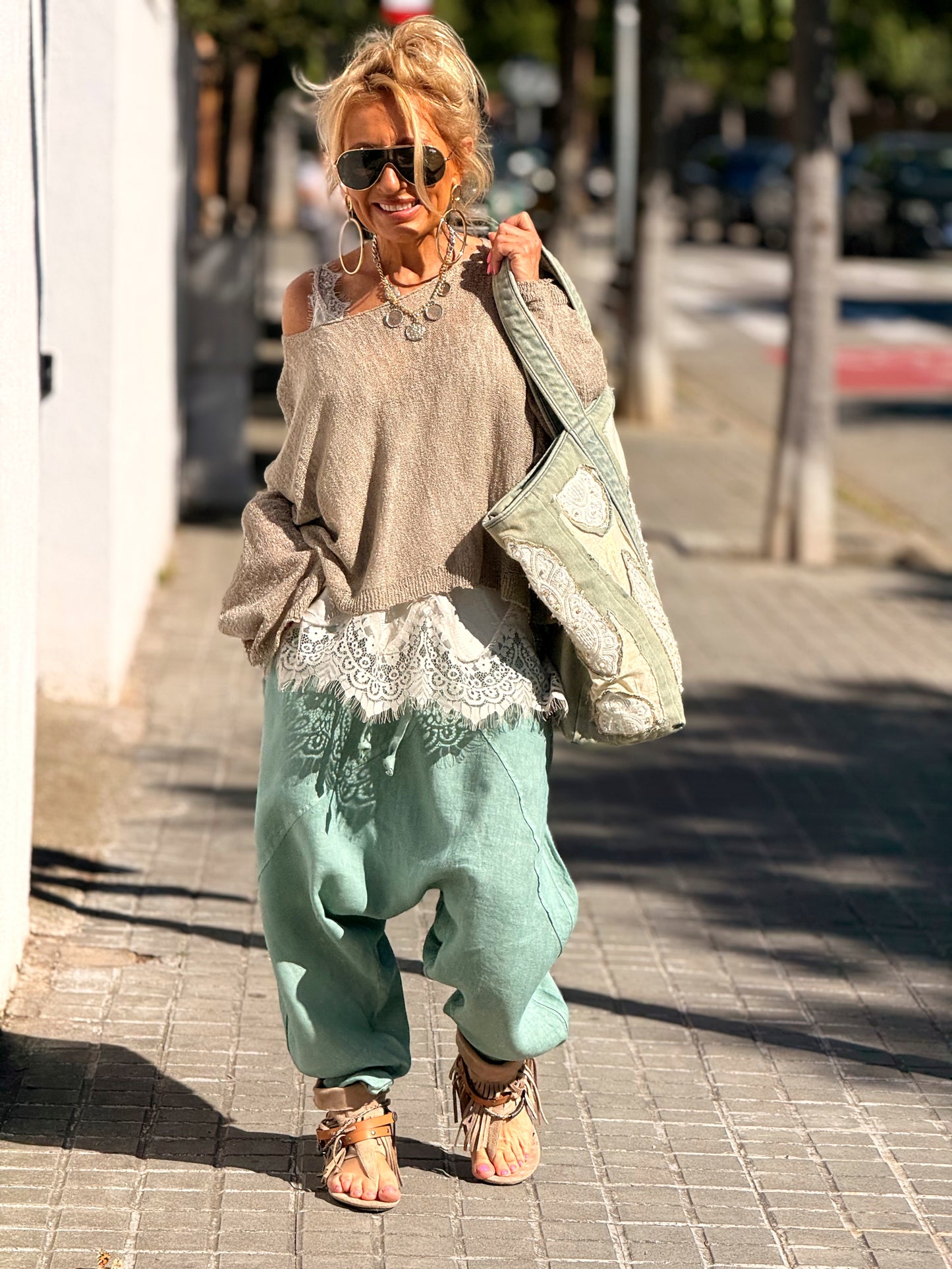 PANTALÓN BAGGY OVERSIZE LINO FLORENT MULTICOLOR