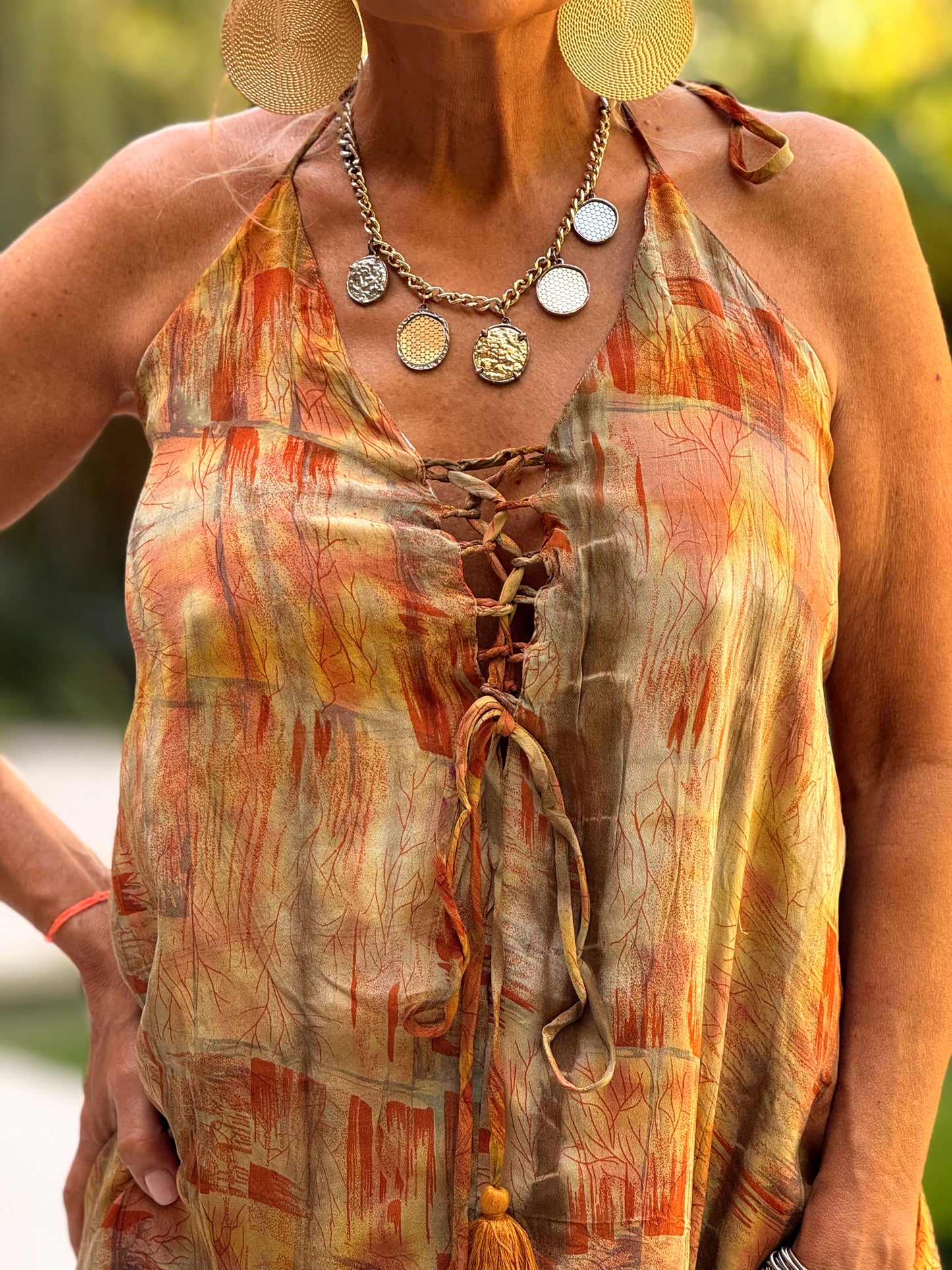 VESTIDO CREPE SEDA INDY MULTICOLOR